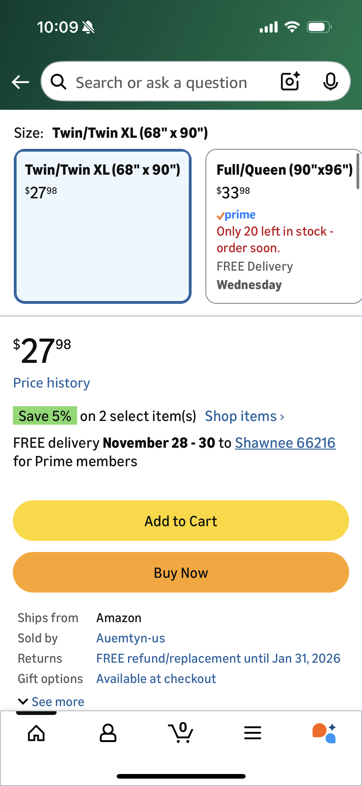 Auemtyn Twin/Twin XL Size Quilt Set 2 Pieces, Soft Lightweight Summer Bedspread, Reversible Microfiber Bed Coverlet for All Seasons, Spa Blue, Cloud-Floral Pattern (1 Quilt, 1 Pillow Sham)