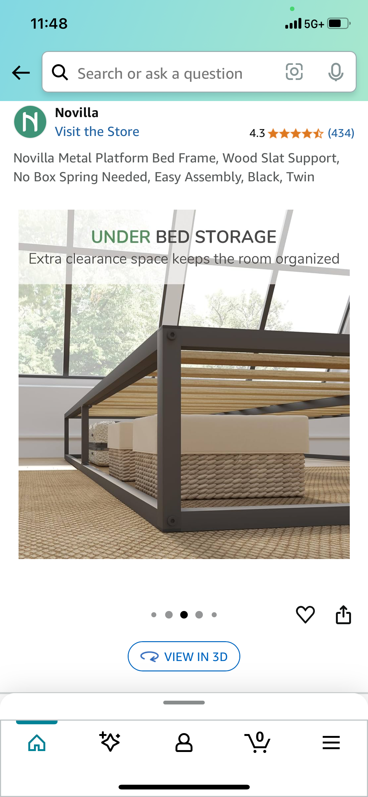 New - Metal Twin Size Bed Frame, Black (B867)