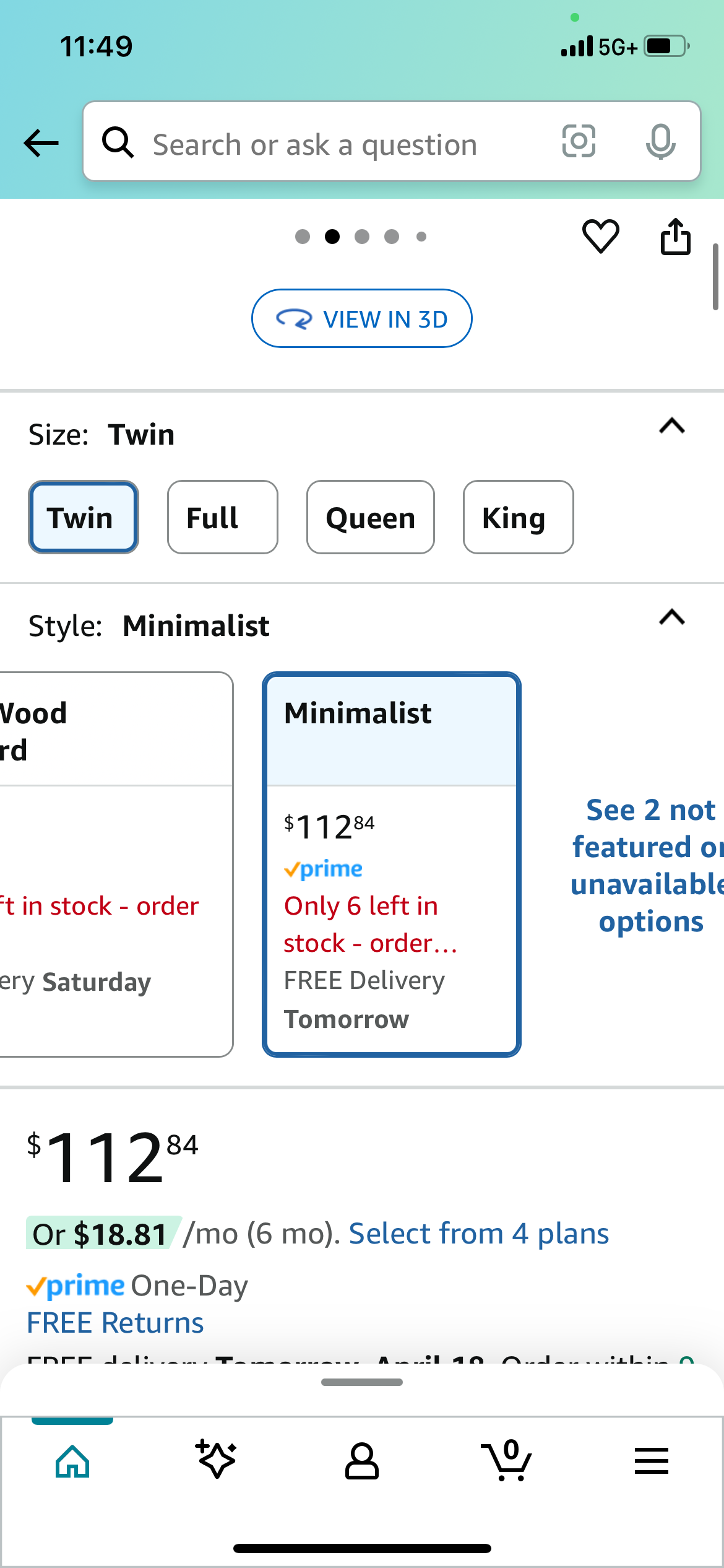 New - Metal Twin Size Bed Frame, Black (B867)