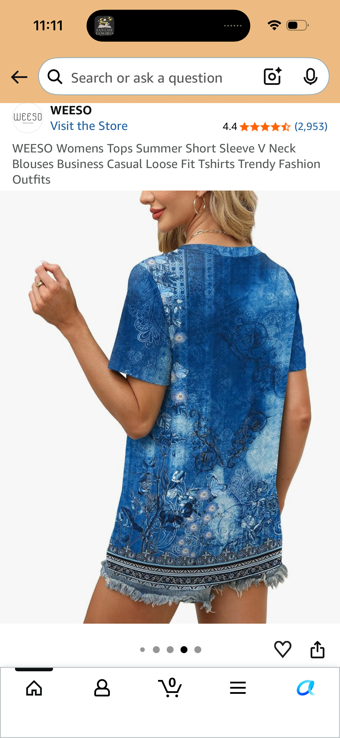 WEESO Womens Tops Summer Short Sleeve V Neck Blouses Business Casual Loose Fit Tshirts Trendy Fashion Outfits (Size Small)