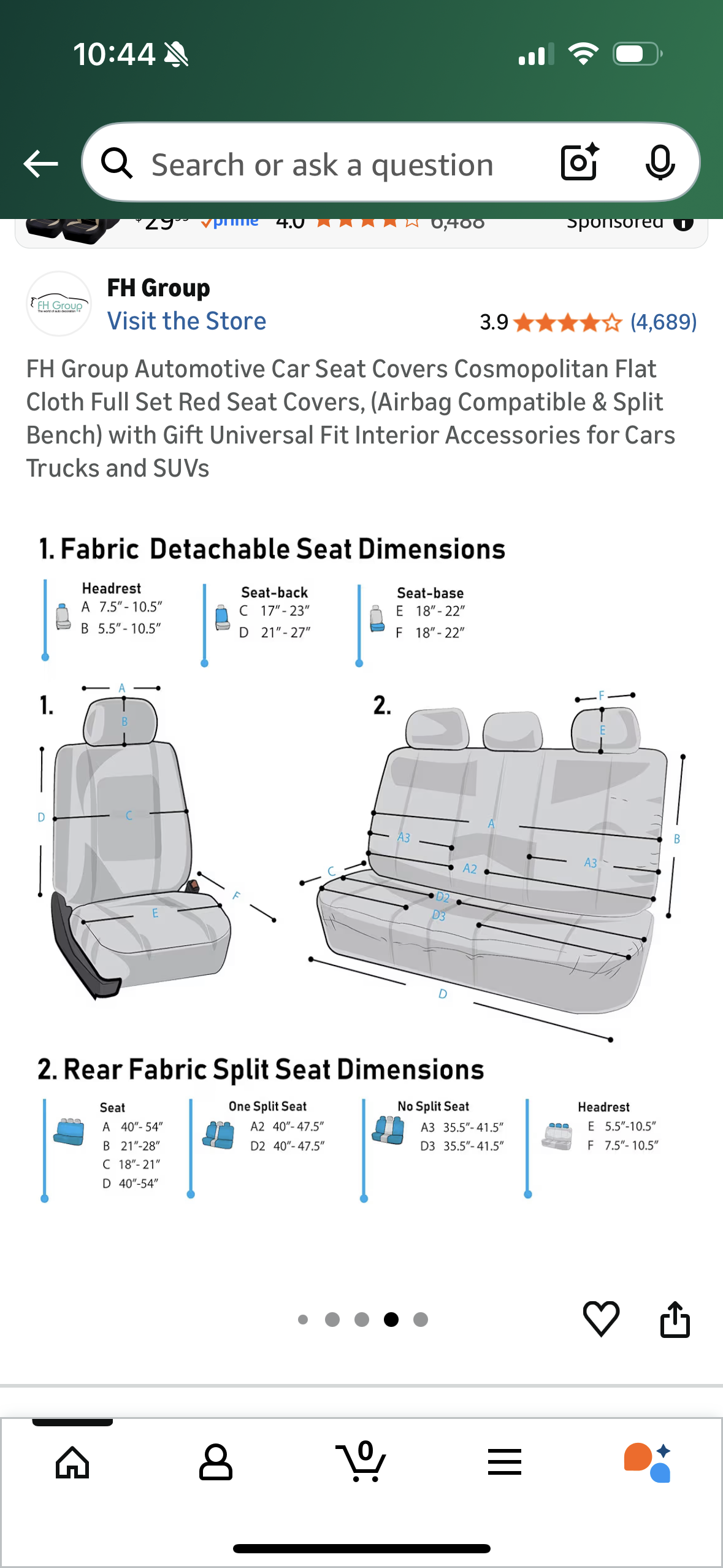 FH Group Automotive Car Seat Covers Cosmopolitan Flat Cloth Full Set Red Seat Covers, (Airbag Compatible & Split Bench) with Gift Universal Fit Interior Accessories for Cars Trucks and SUVs