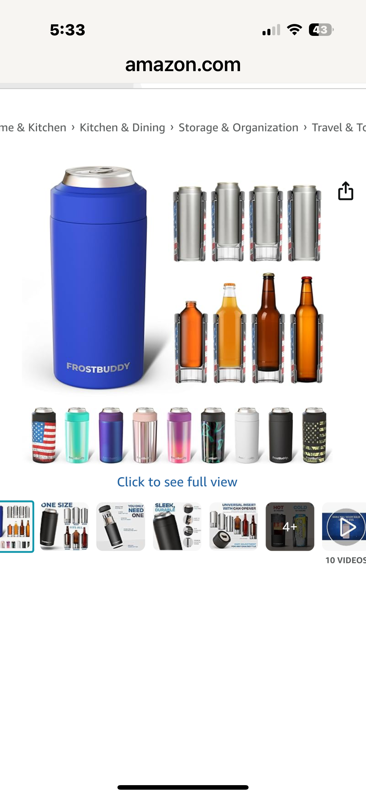 Frost Buddy Universal Buddy Can Cooler - Fits All - For Regular 12 & 16 oz or Slim-Size Bottles - Insulated Double-Walled Stainless Steel (Sunflower)