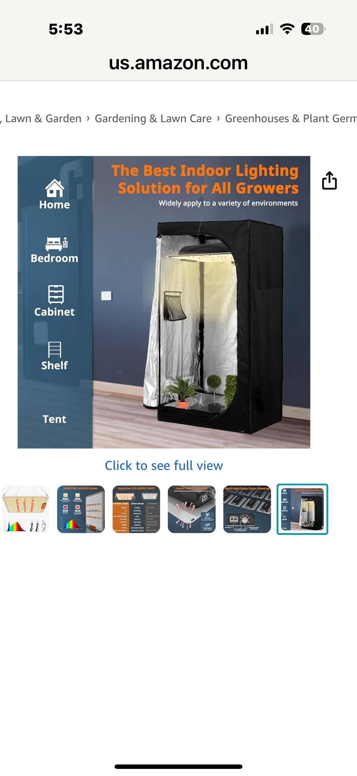 AGRONSTARAgronstar LED Grow Light with Samsung LM301B Diodes, Sunlike Full Spectrum Plant Light for Indoor Plants Seedling Veg Bloom, Dimmable Plant Growing Lamps for 2x2/3x3 Grow Tent White