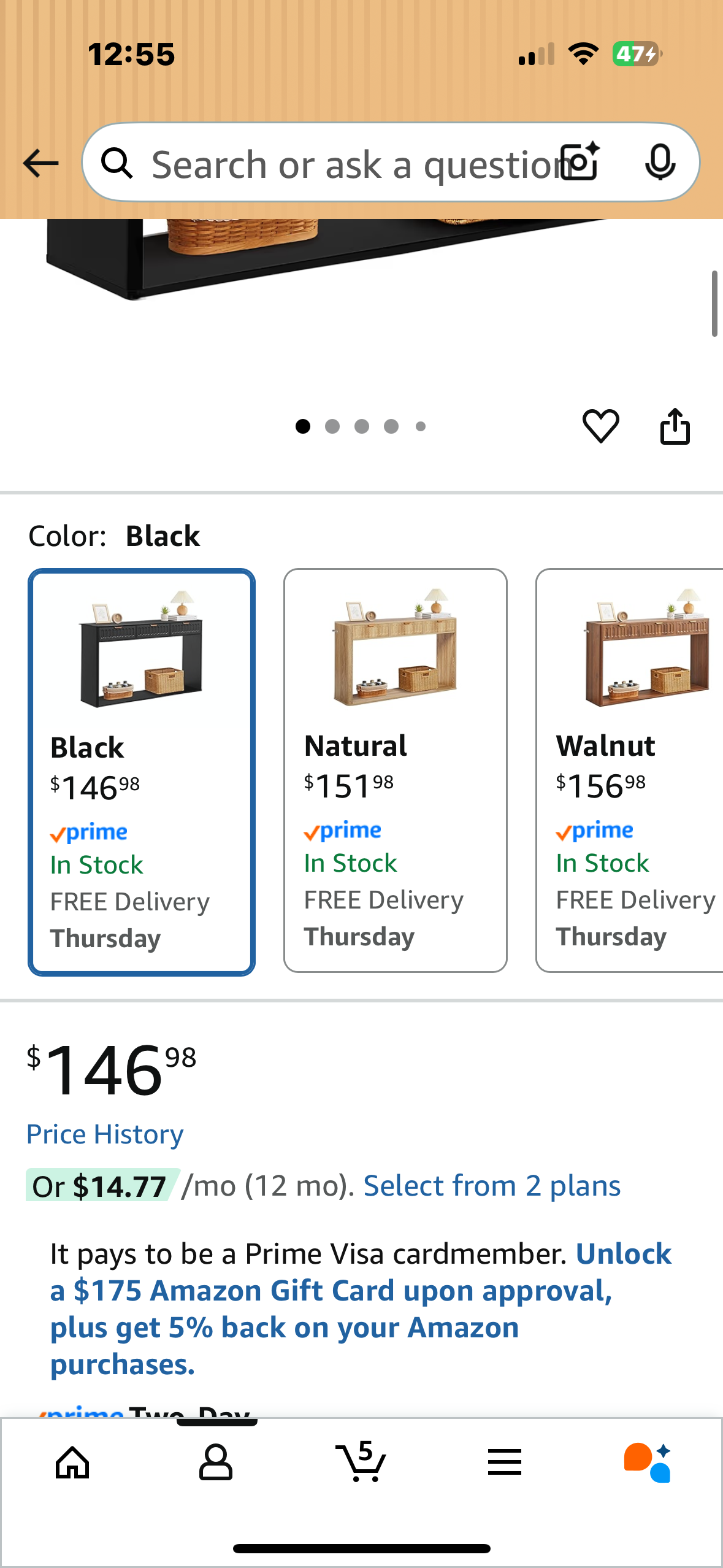 Entryway Table with Storage, Narrow Console Table with 3 Drawers, 51.18' Couch Table Behind Sofa Long for Living Room TV/Hallway Entrance Foyer, Mid Century Modern Black Sofa Table (L1075)