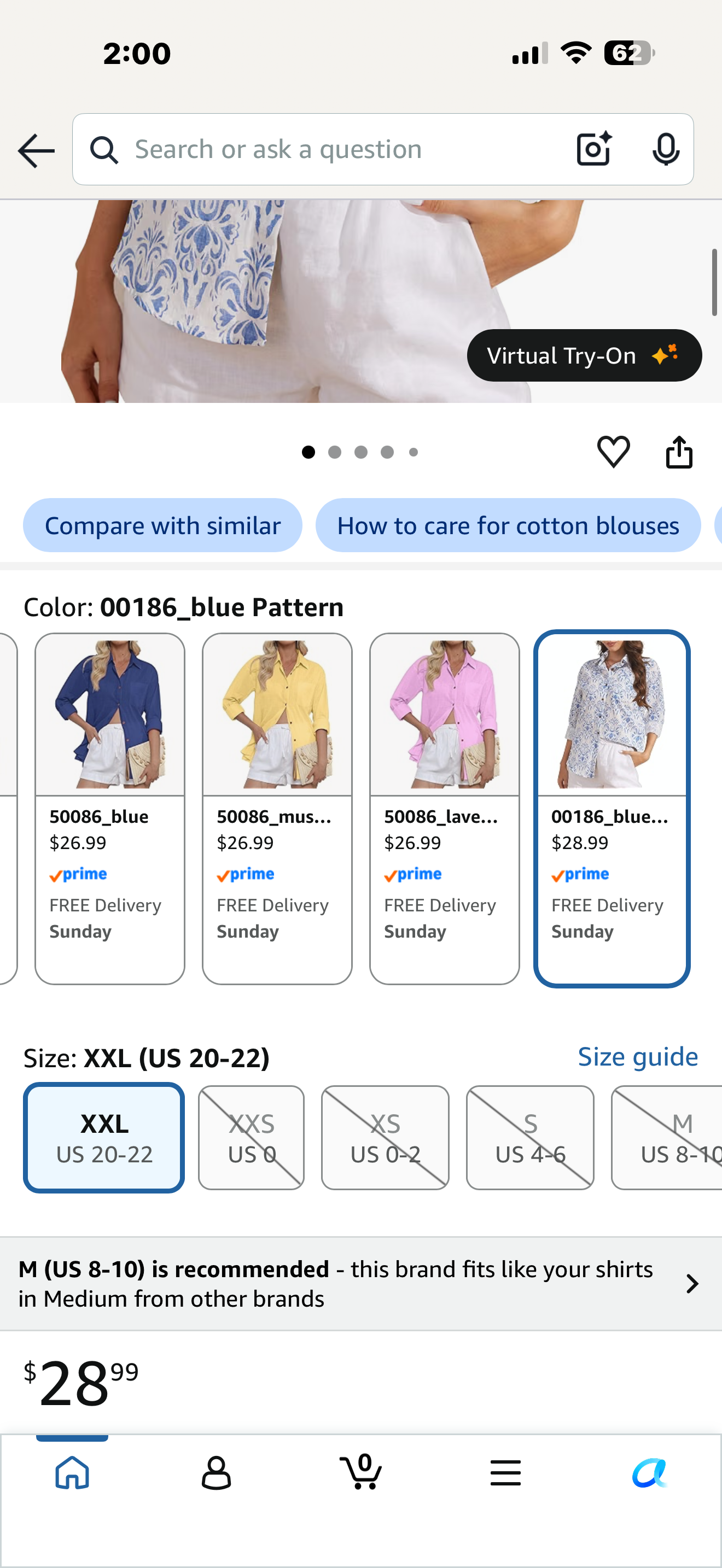 CUNLIN Womens Cotton Linen Shirt Long Sleeve Button Down Collared Blouses Dressy Casual Gauze Tops with Pocket Breathable (Size 2XL)