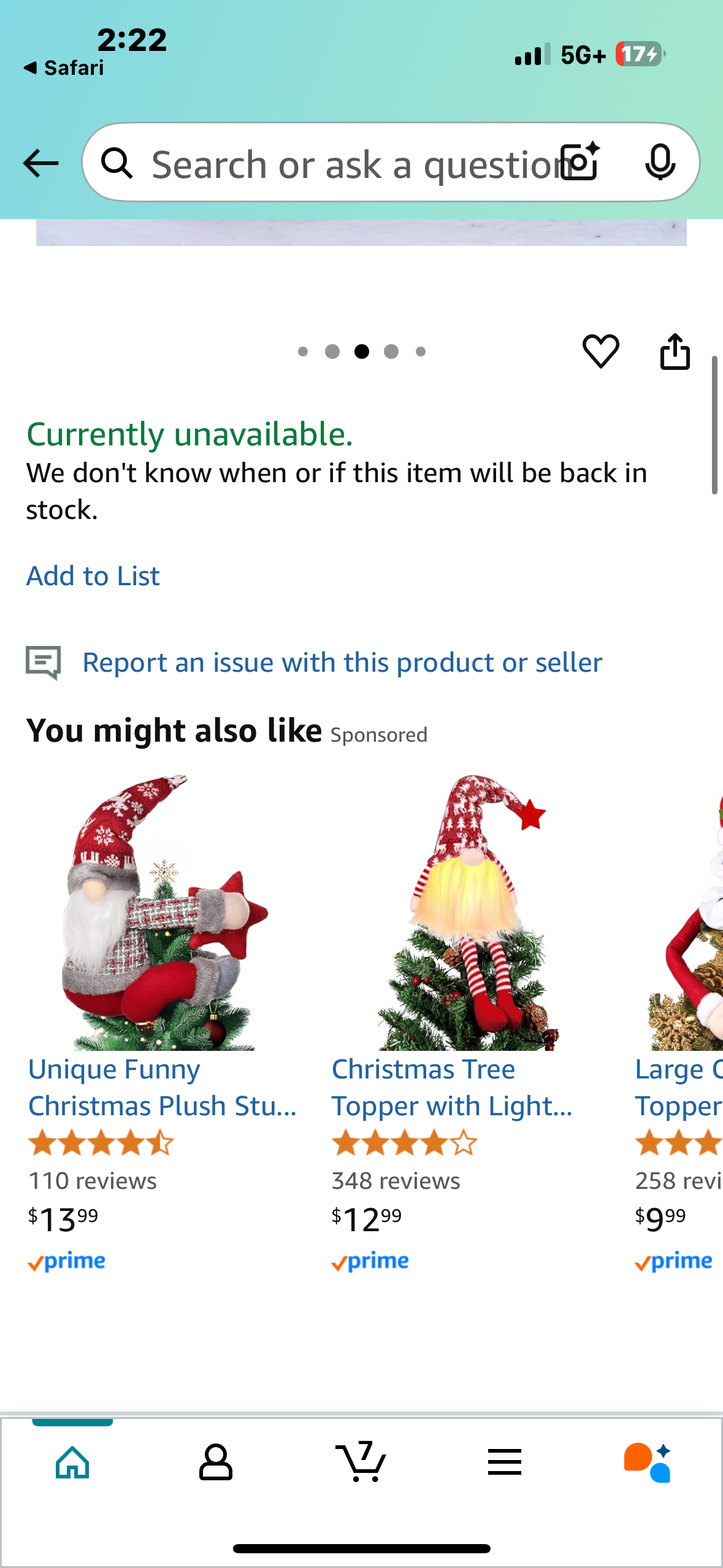 Santa Claus Christmas Tree Topper - Funny Quirky Christmas Decorations Head Arm and Legs - DIY Christmas Tree Decorations Ornament Home Party Supplies Decors