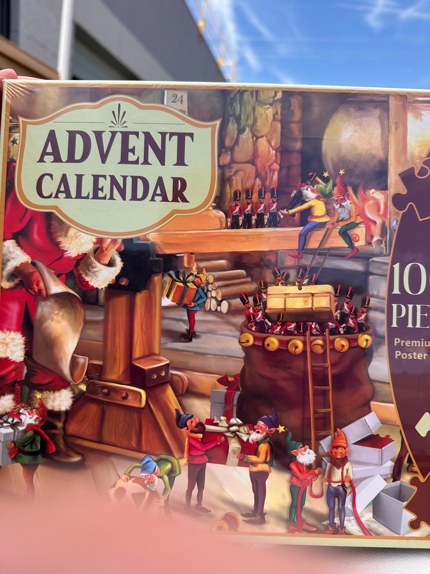 Jigsaw Puzzle Advent Calendar Christmas Puzzles for Kids and Adults 1008 Pieces Puzzles in 24 Boxes for Countdown Christmas Gifts for Boys Girls Men Women - Merry Christmas(27.56 x 19.68 Inch