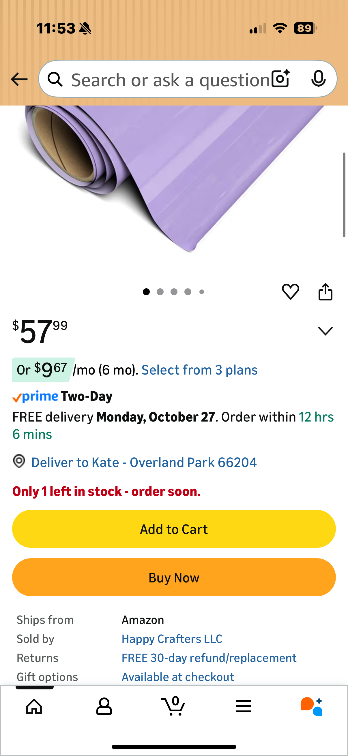 Siser EasyWeed Heat Transfer Vinyl 15" x 20ft Roll (Lilac) Compatible with Siser Romeo/Juliet & Other Professional or Craft Cutters - Layerable - CPSIA Certified