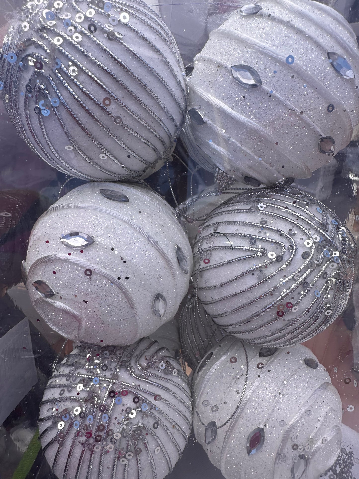 RoseCraft Silver Christmas Ball Ornaments Set, 3.15Inch Christmas Tree Hanging Decorations.