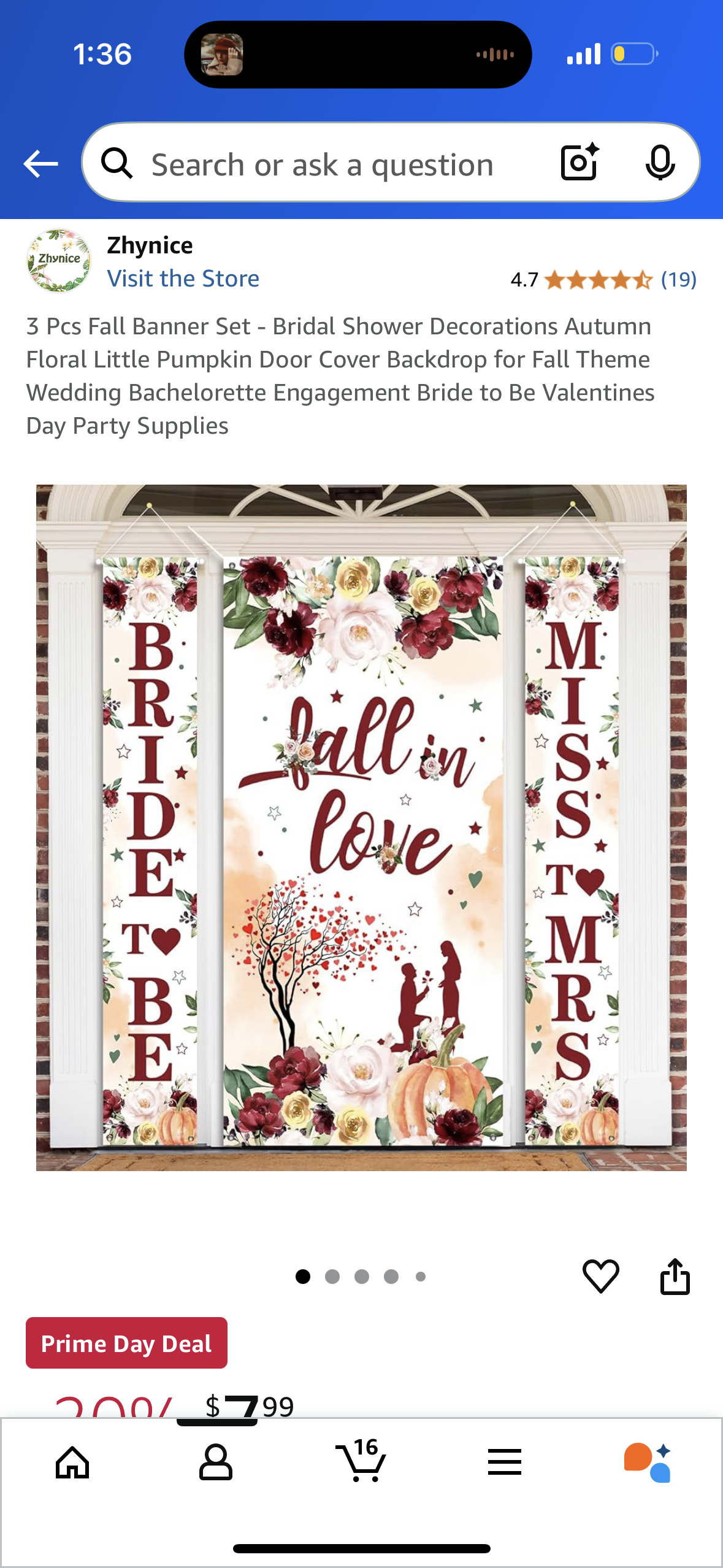 3 Pcs Fall Banner Set - Bridal Shower Decorations Autumn Floral Little Pumpkin Door Cover Backdrop for Fall Theme Wedding Bachelorette Engagement Bride to Be Valentines Day Party Supplies