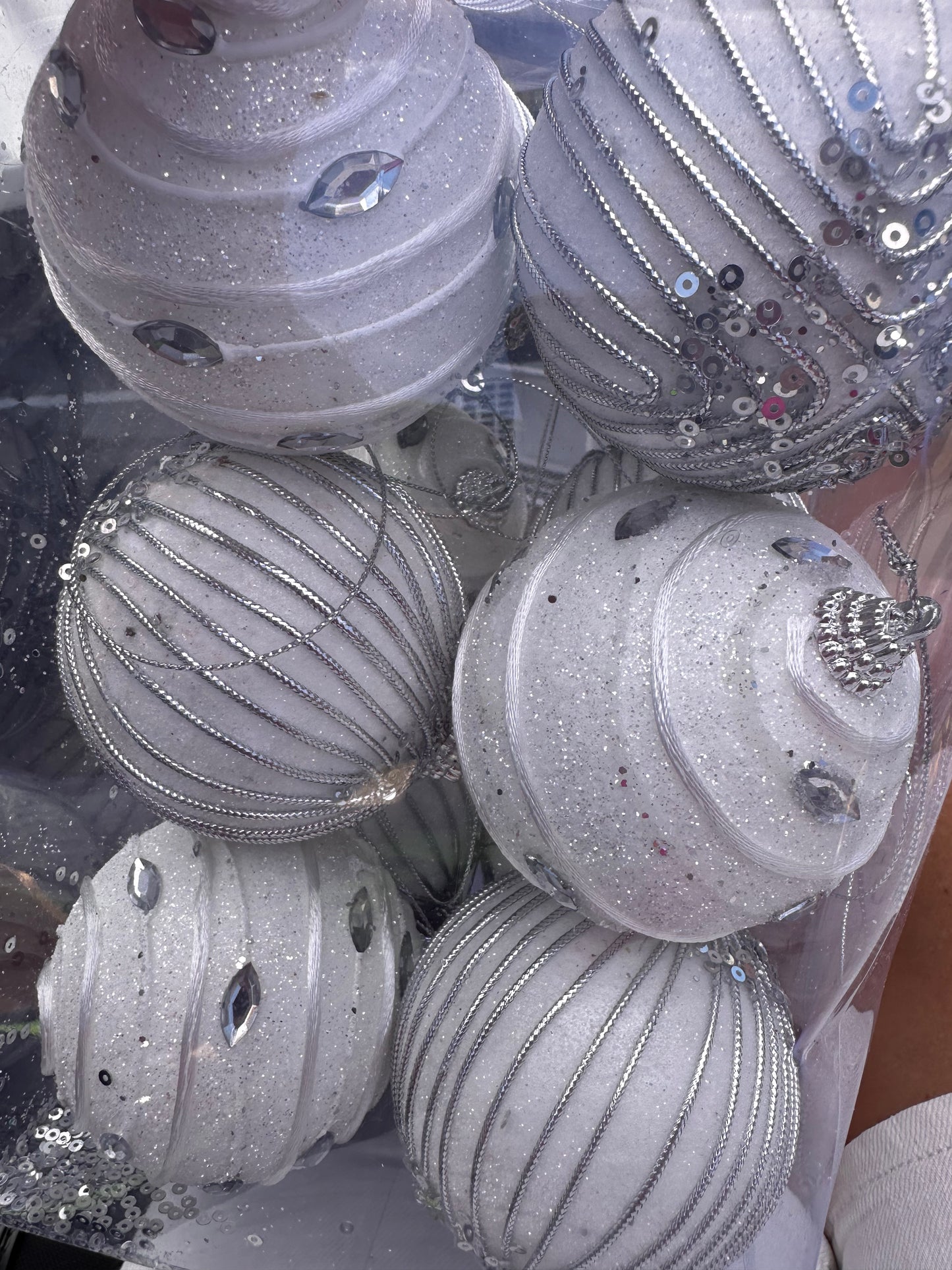RoseCraft Silver Christmas Ball Ornaments Set, 3.15Inch Christmas Tree Hanging Decorations.