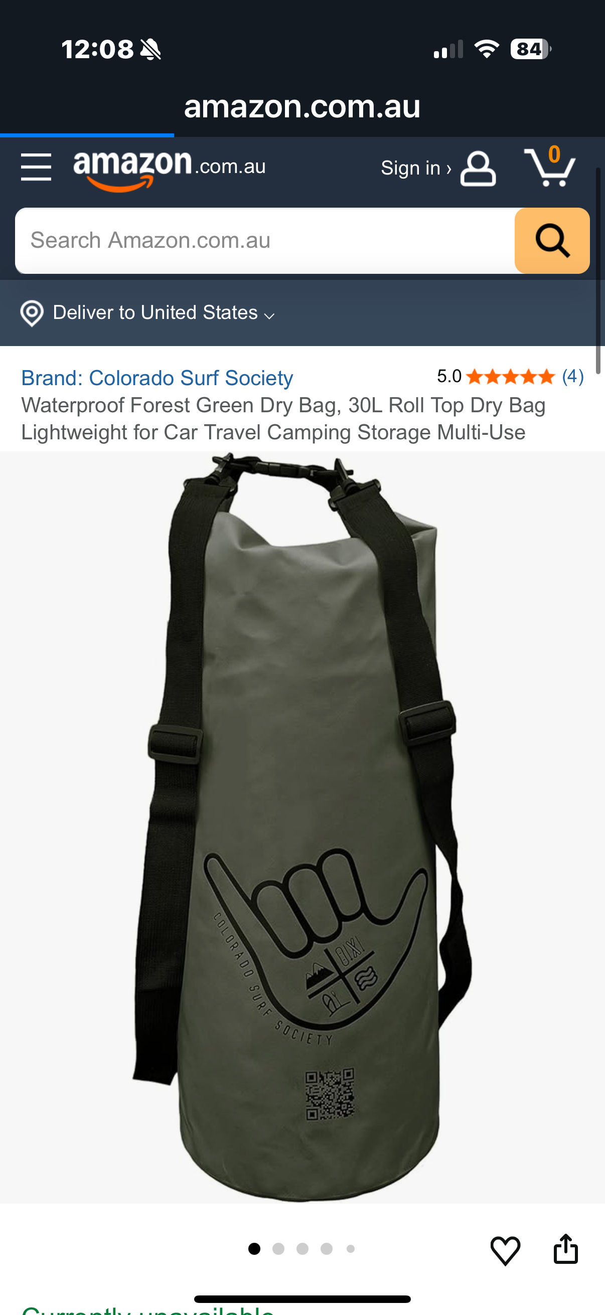 Colorado Surf Society Waterproof Dry Bag with Outdoor Rug, 30L Roll Top Dry Bag Lightweight for Car Travel Camping Storage