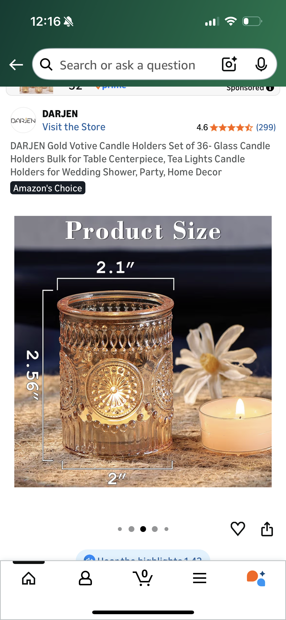 DARJEN Gold Votive Candle Holders Set of 36- Glass Candle Holders Bulk for Table Centerpiece, Tea Lights Candle Holders for Wedding Shower, Party, Home Decor