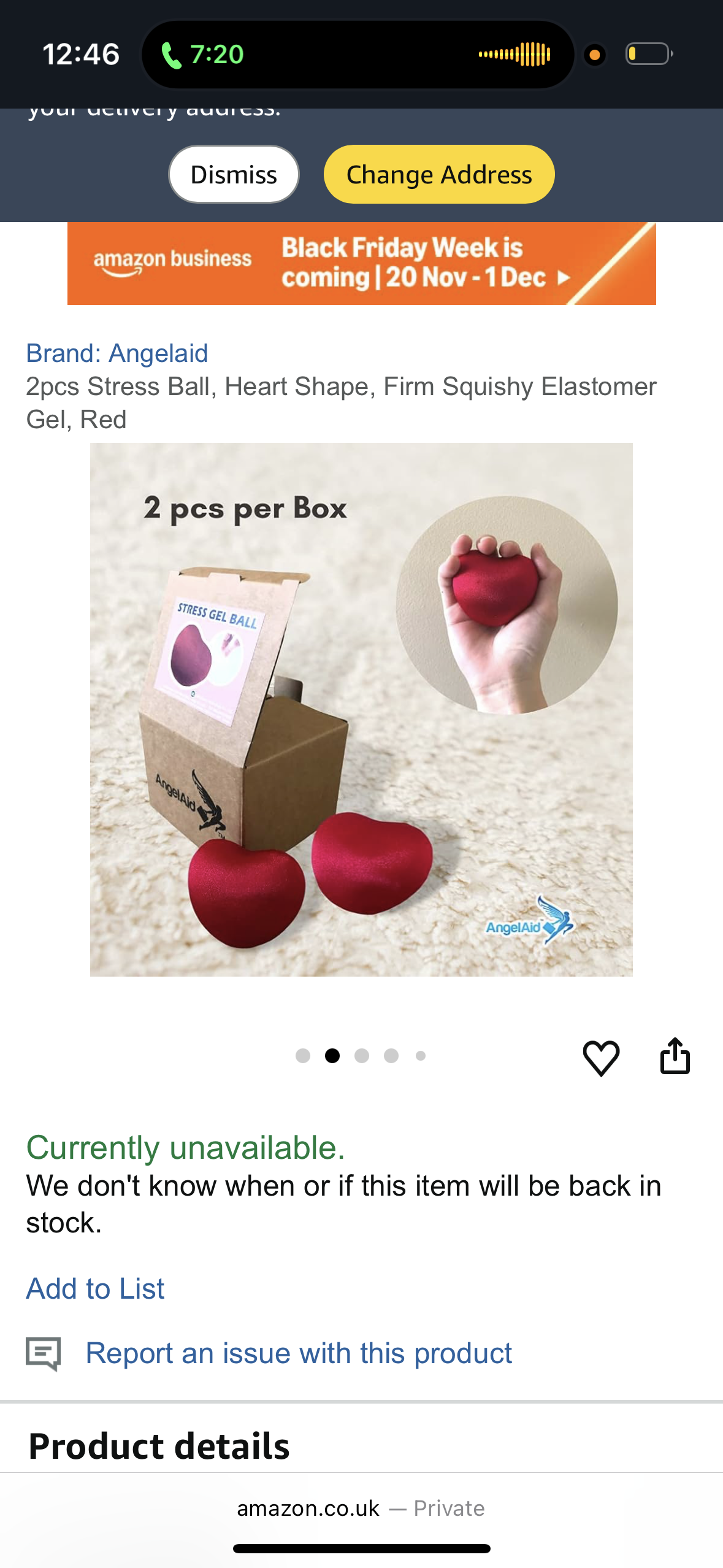 2pcs Stress Ball, Heart Shape, Firm Squishy Elastomer Gel, Red