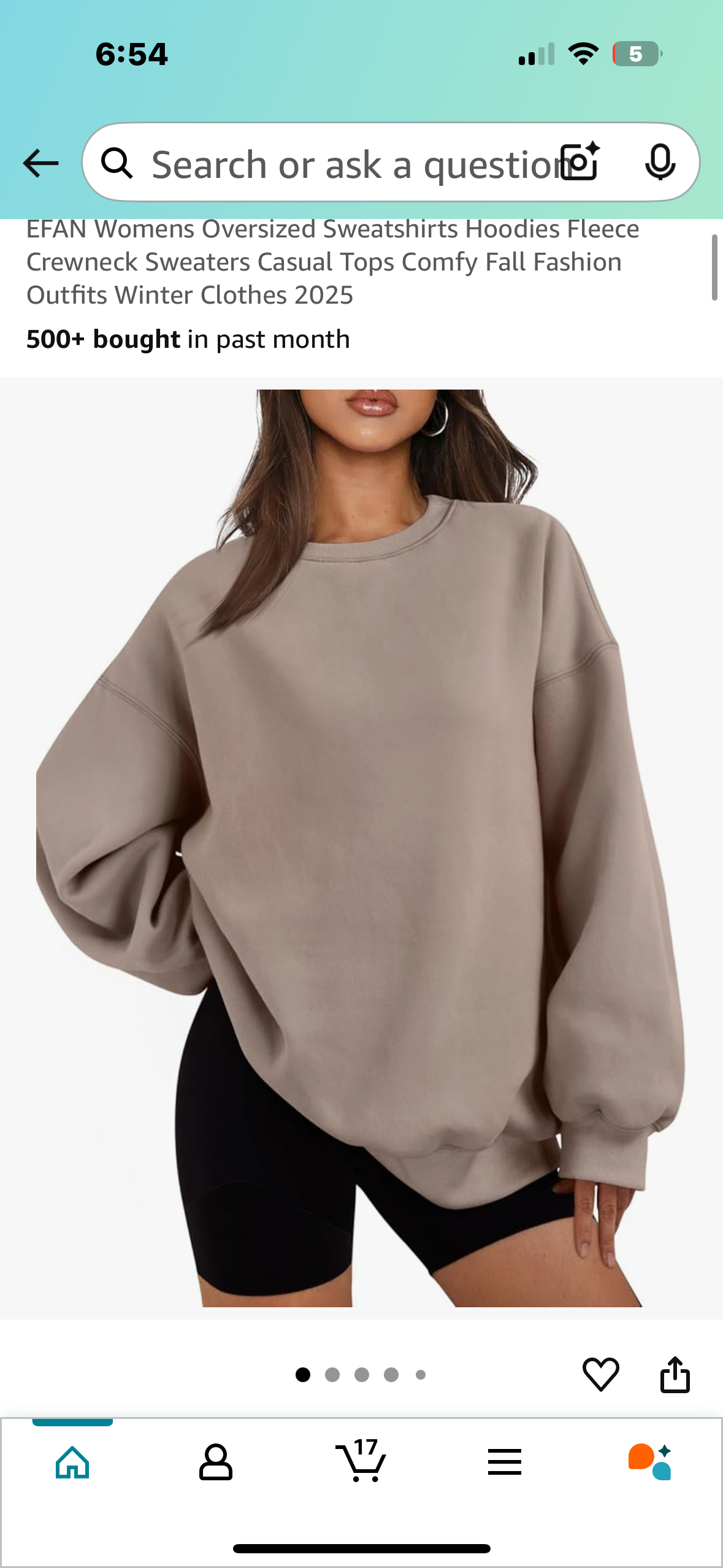 Women’s Oversized Fleece Crewneck Sweatshirt, Casual and Comfy (Size Medium)