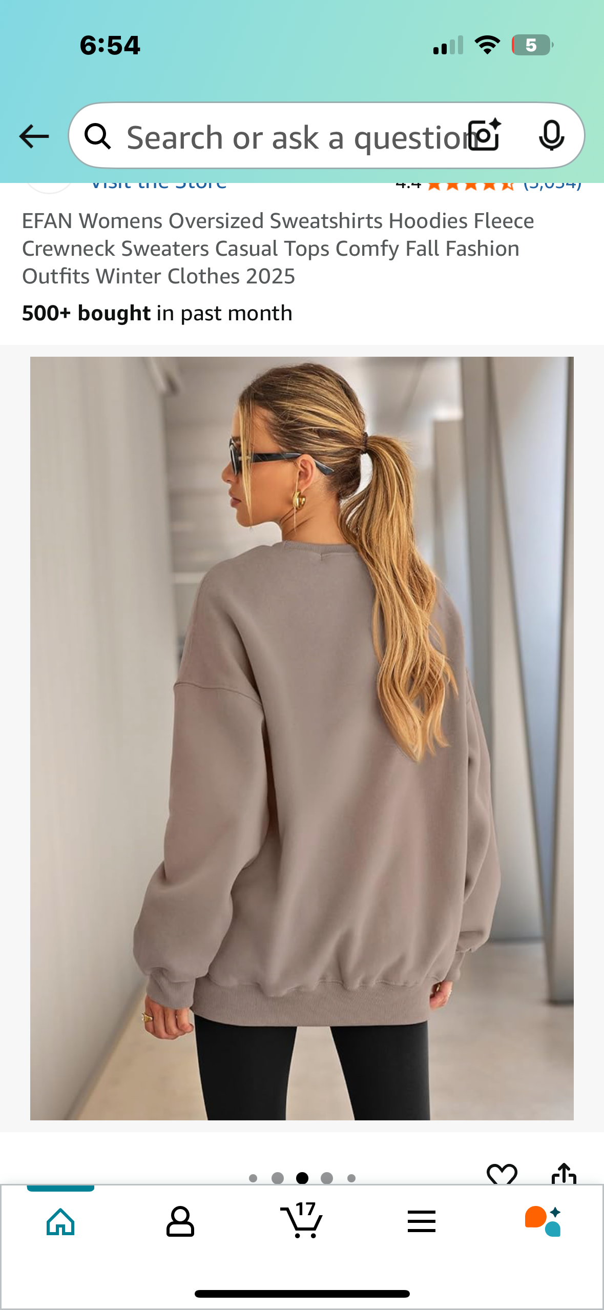 Women’s Oversized Fleece Crewneck Sweatshirt, Casual and Comfy (Size Medium)
