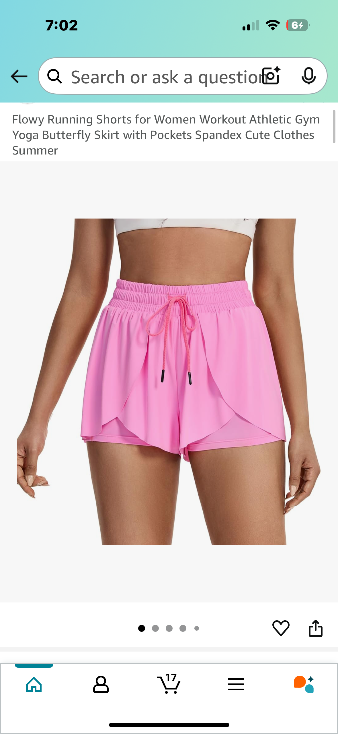 Flowy Women’s Athletic Shorts, High Waist Skort Skirt with Hidden Pockets (Size XL)