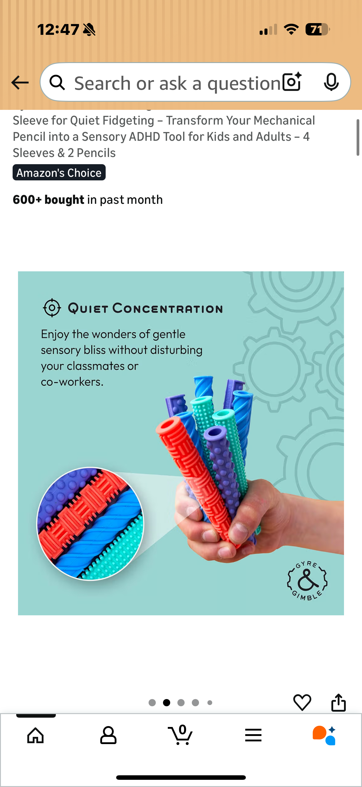 Gyre & Gimble Pencil Gidgets – Textured Silicone Pencil Sleeve for Quiet Fidgeting – Transform Your Mechanical Pencil into a Sensory ADHD Tool for Kids and Adults – 4 Sleeves & 2 Pencils