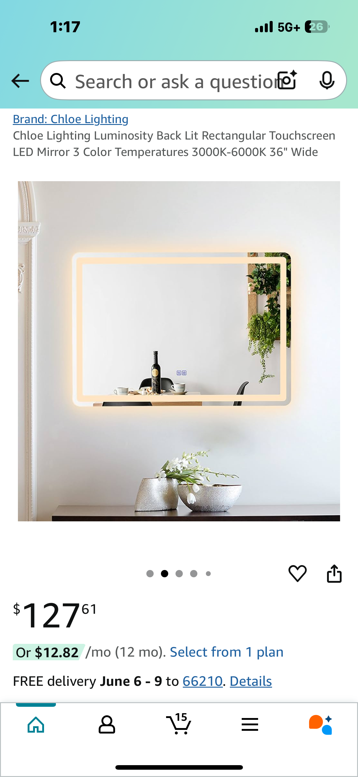 New - Front and Back Lit Rectangular LED Mirror, 3 Color Temps 3000K-6000K, defogger, 24”x36" (M337)