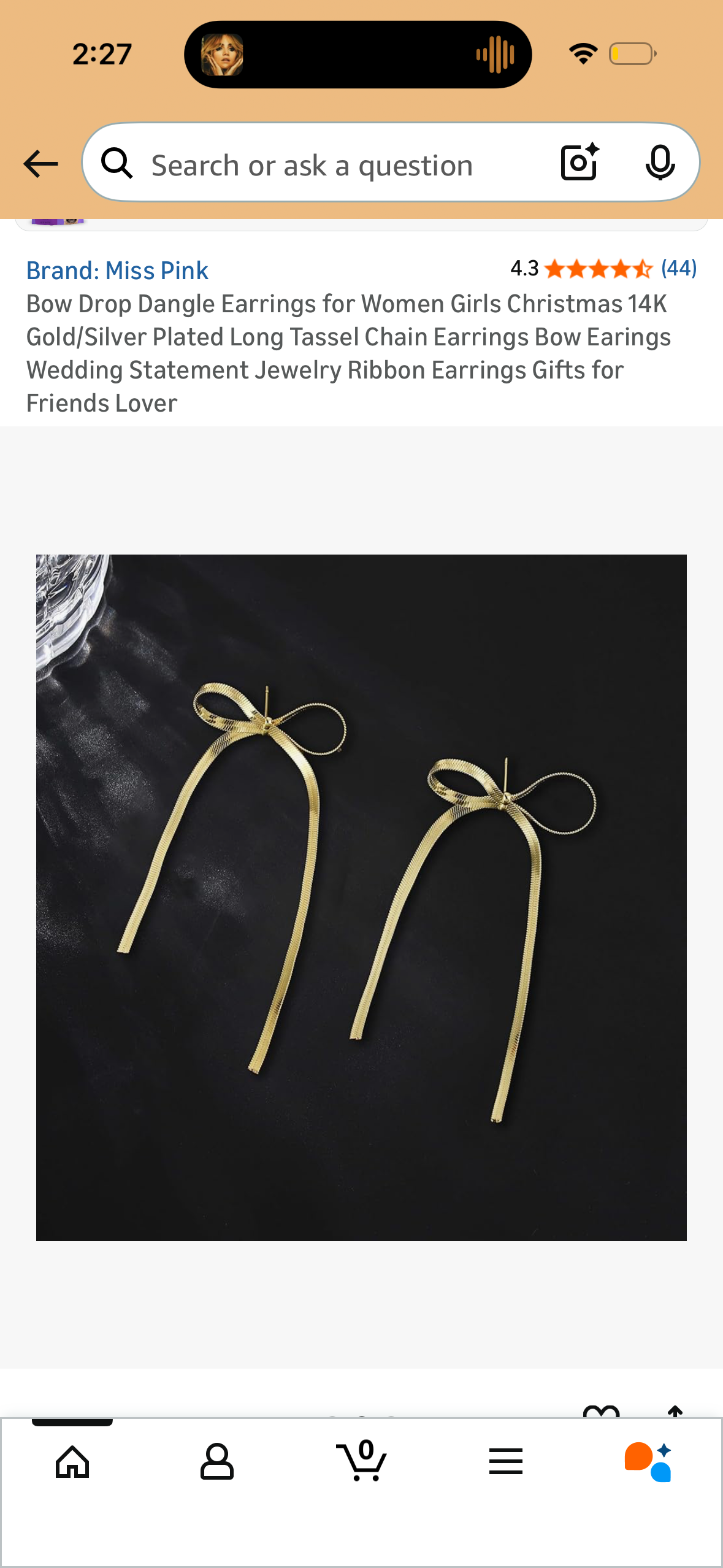 Bow Drop Dangle Earrings for Women Girls Christmas 14K Gold/Silver Plated Long Tassel Chain Earrings Bow Earings Wedding Statement Jewelry Ribbon Earrings Gifts for Friends Lover