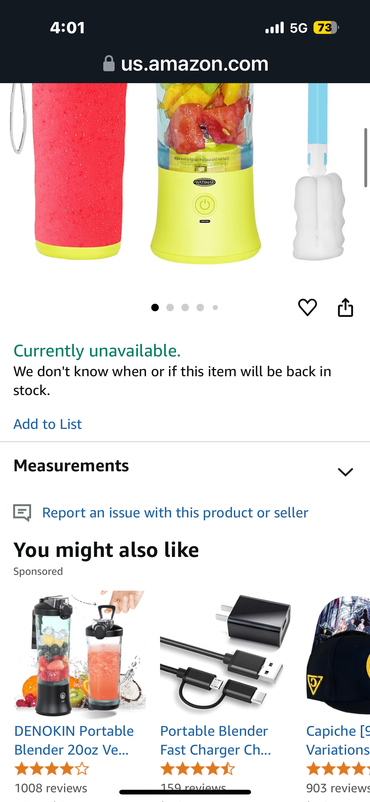 Portable Blender for Shakes and Smoothies 20 Oz, Waterproof Personal Blender USB Rechargeable with 6 Blades and Travel Lid for Kitchen, Office, Gym & Travel (Light Yellow