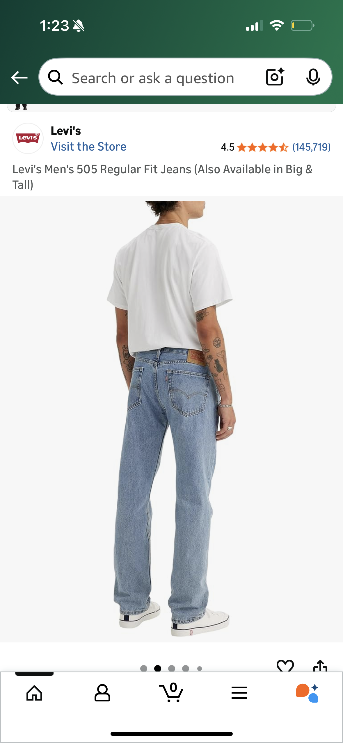 Levi's Men's 505 Regular Fit Jeans (Size 30W x 32L)