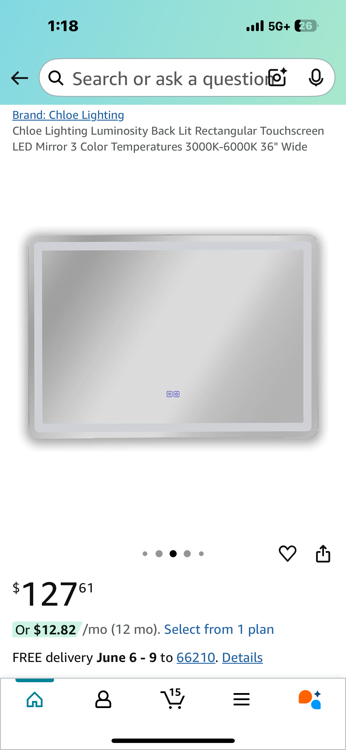 New - Front and Back Lit Rectangular LED Mirror, 3 Color Temps 3000K-6000K, defogger, 24”x36" (M337)