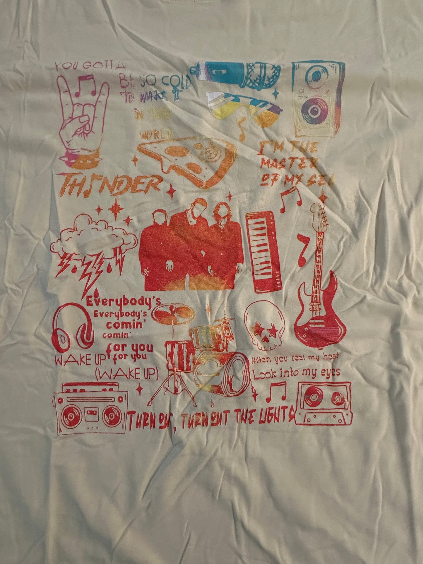 Women's Oversized Short Sleeve Graphic T Shirt, Summer Vacation Top (Size Large)
