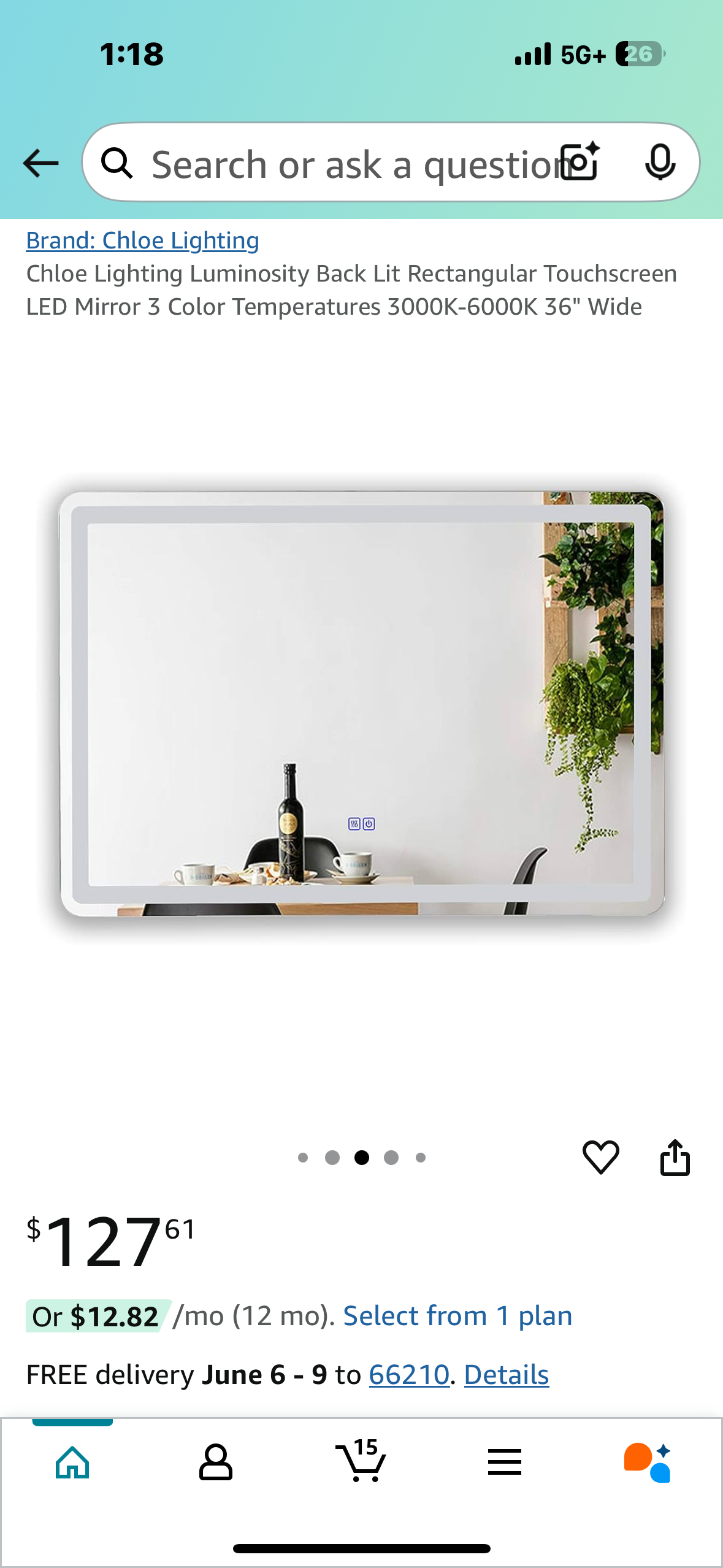 New - Front and Back Lit Rectangular LED Mirror, 3 Color Temps 3000K-6000K, defogger, 24”x36" (M337)
