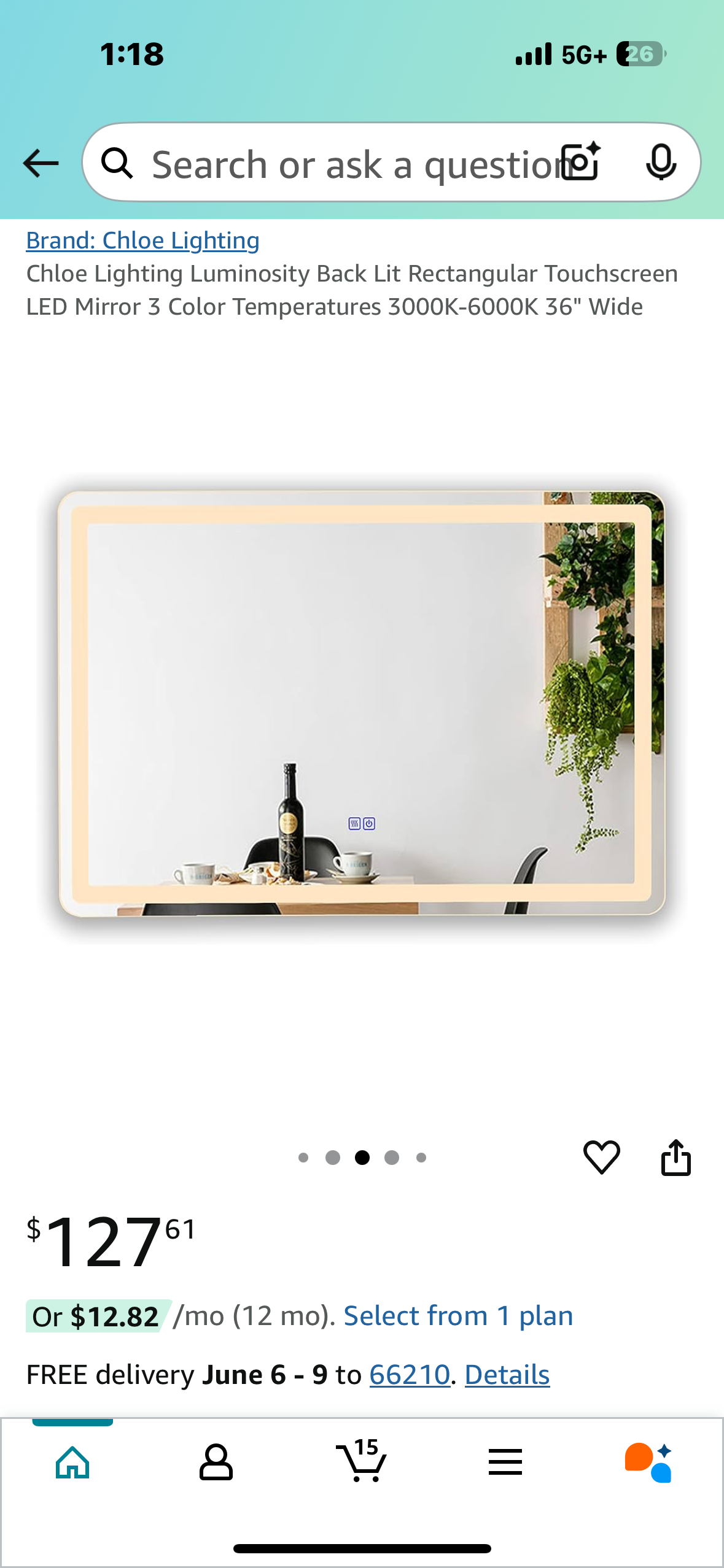 New - Front and Back Lit Rectangular LED Mirror, 3 Color Temps 3000K-6000K, defogger, 24”x36" (M337)