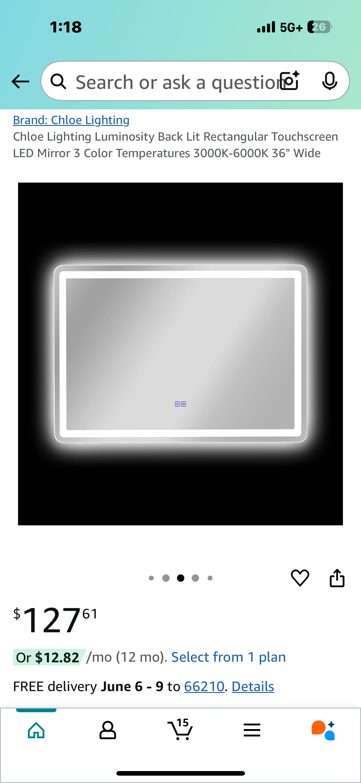 New - Front and Back Lit Rectangular LED Mirror, 3 Color Temps 3000K-6000K, defogger, 24”x36" (M337)