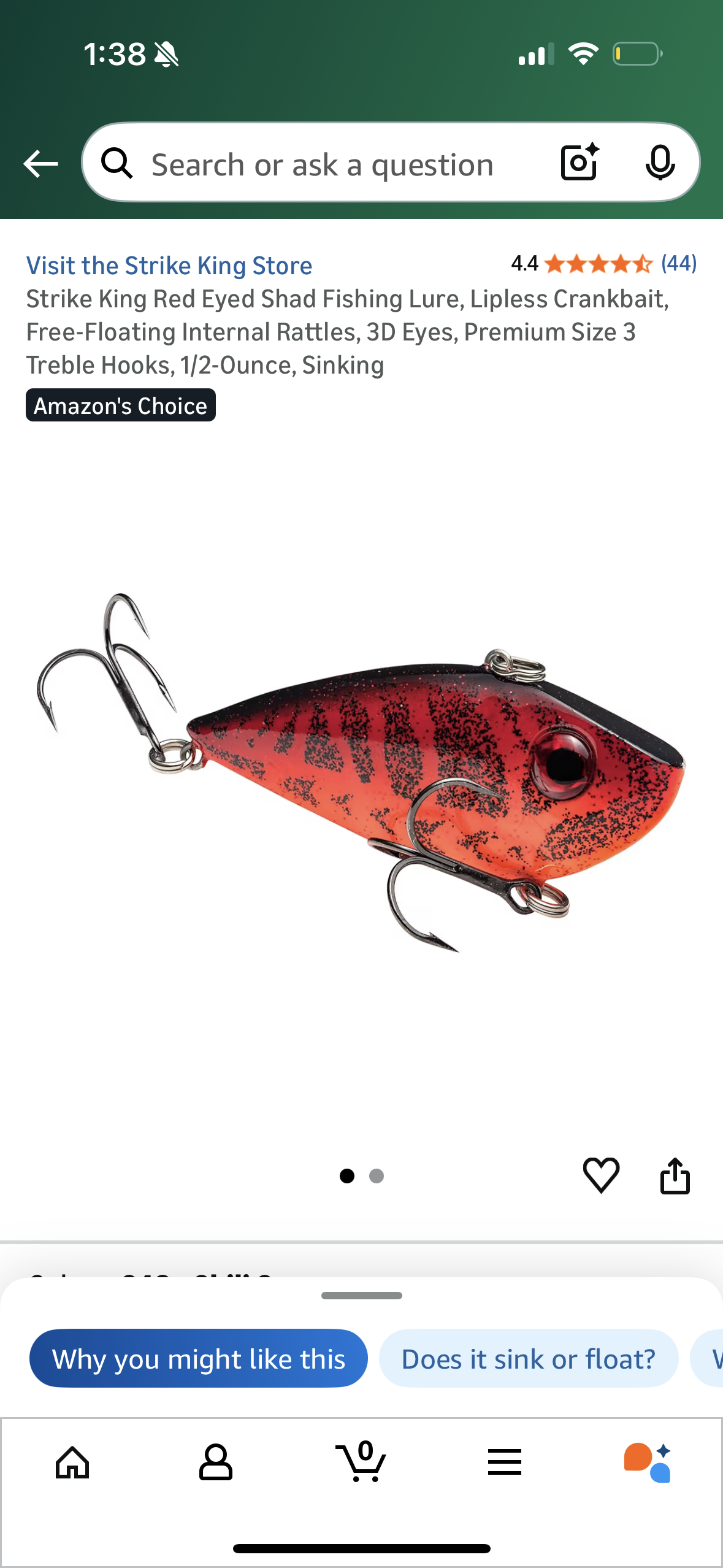 Strike King Red Eyed Shad Fishing Lure 6 Pack, Lipless Crankbait, Free-Floating Internal Rattles, 3D Eyes, Premium Size 3 Treble Hooks, 1/2-Ounce, Sinking