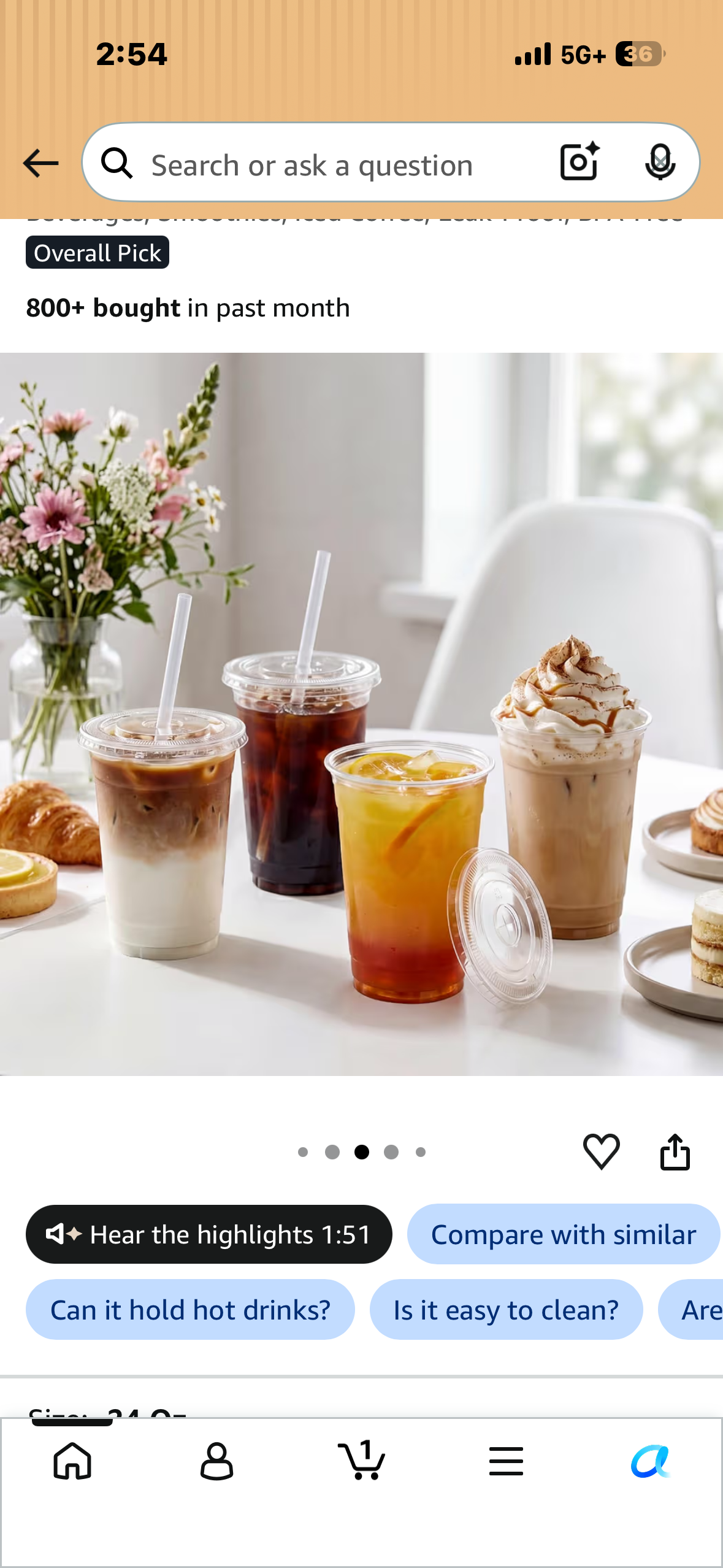 100 Pack - 24 oz Clear Plastic Cups with Lids and Straws, Food Safe Disposable Iced Coffee Cups for Cold Beverages, Smoothies, Iced Coffee, Leak-Proof, BPA-Free