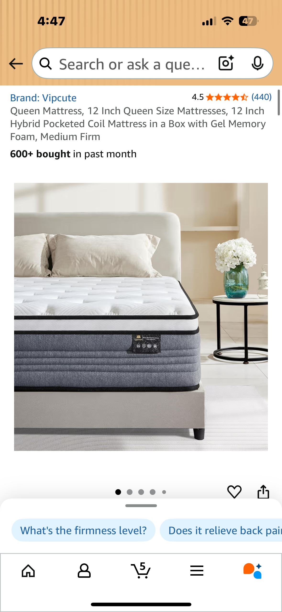 Queen Size Mattress, 12” (B1135)