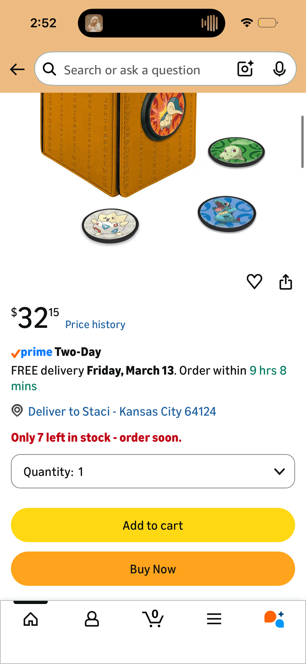 Ultra Pro - Pokemon Alcove Click Johto: Store 100 Double-Sleeved Cards with 4 Themed Badges of Cyndaquil, Totodile, Chikorita, and Togepi. Customize with 1.5 in. Diameter Badges for a Unique Touch