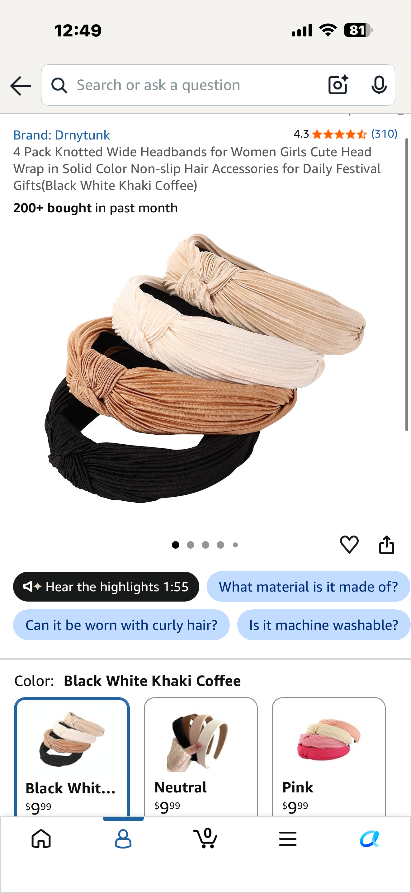 10-Pack Knotted Headbands