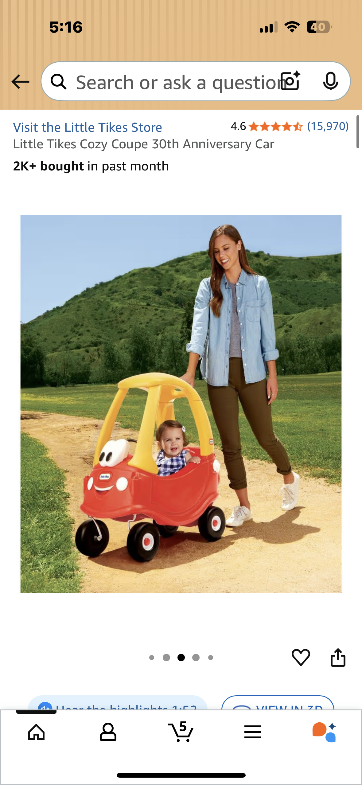 Little Tikes Cozy Coupe 30th Anniversary Car (R714)