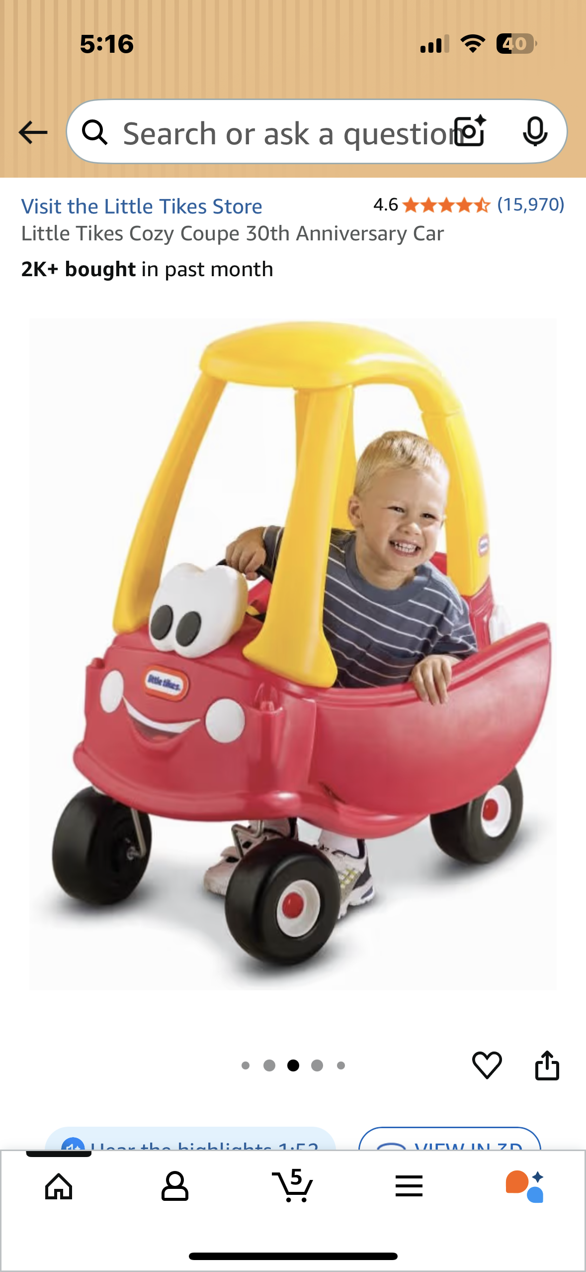 Little Tikes Cozy Coupe 30th Anniversary Car (R714)