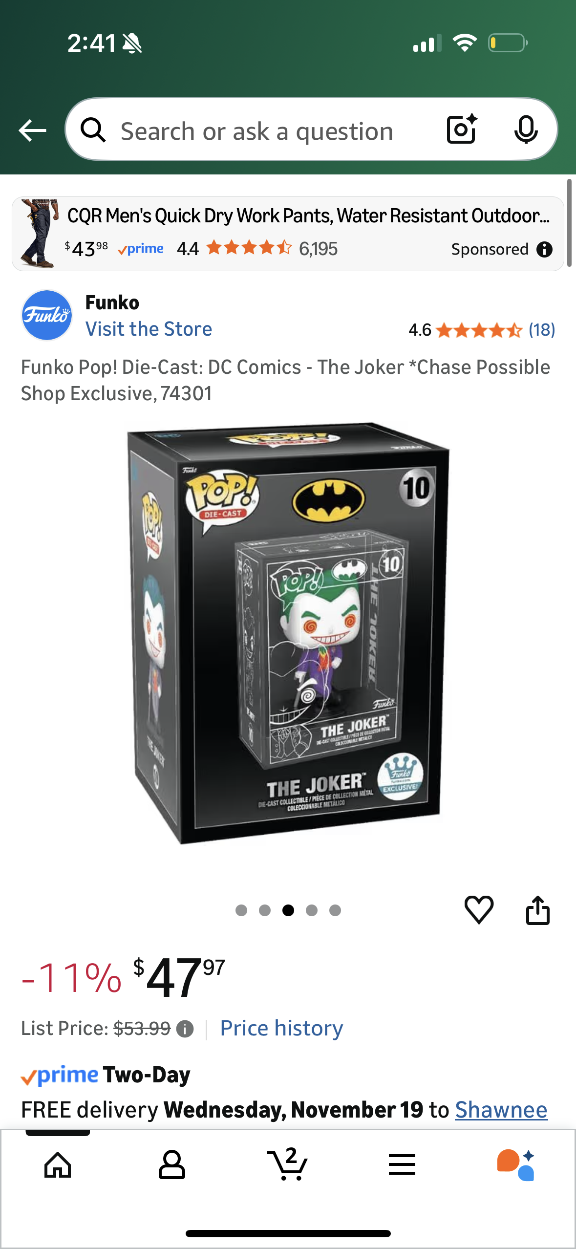 Funko Pop! Die-Cast: DC Comics - The Joker *Chase Possible Shop Exclusive, 74301