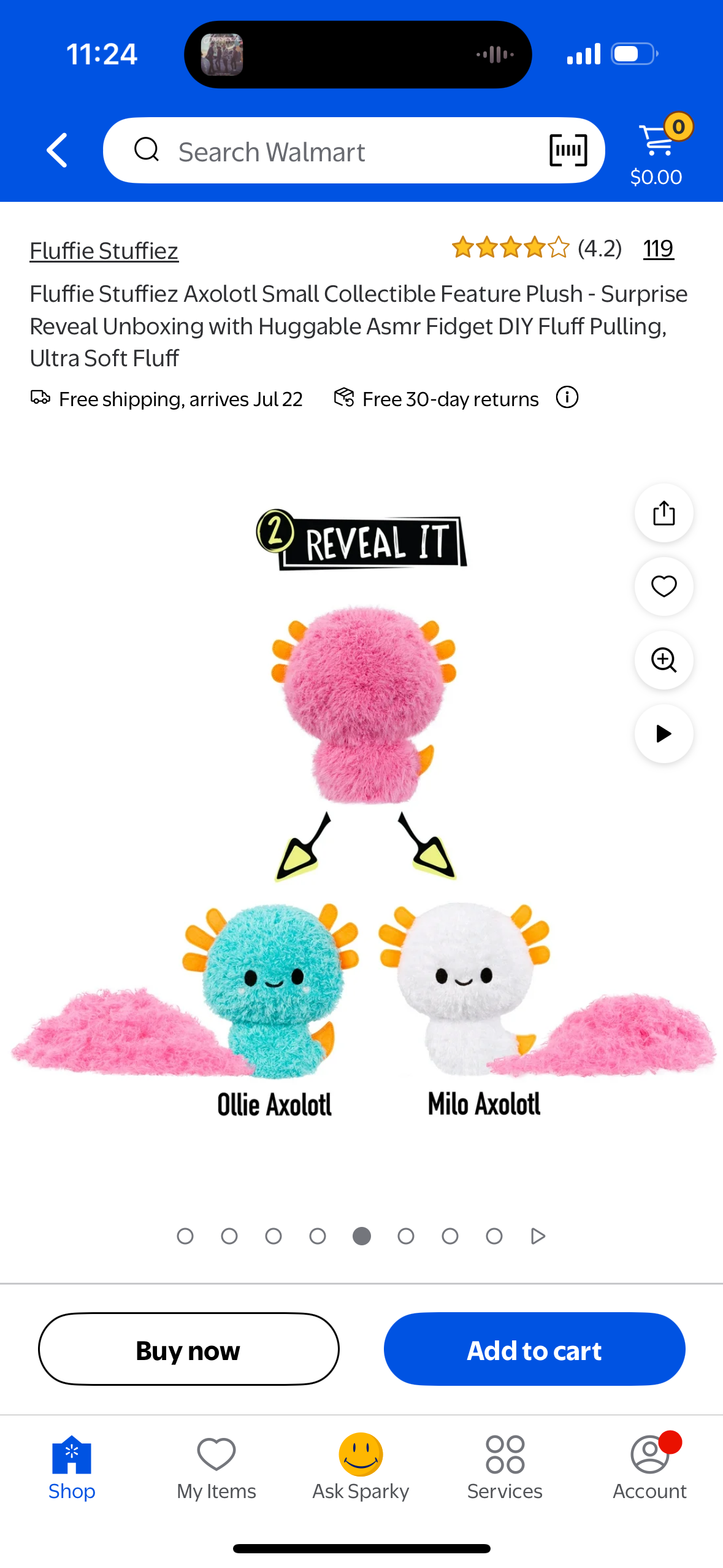 Fluffie Stuffiez Axolotl Small Collectible Feature Plush - Surprise Reveal Unboxing with Huggable Asmr Fidget DIY Fluff Pulling, Ultra Soft Fluff