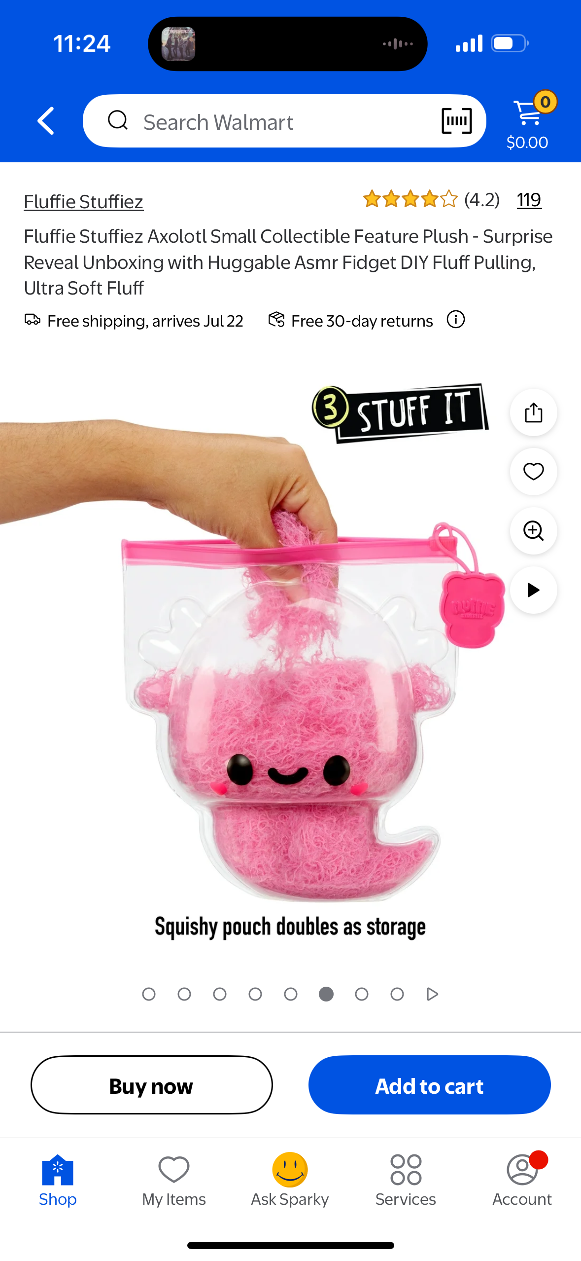Fluffie Stuffiez Axolotl Small Collectible Feature Plush - Surprise Reveal Unboxing with Huggable Asmr Fidget DIY Fluff Pulling, Ultra Soft Fluff
