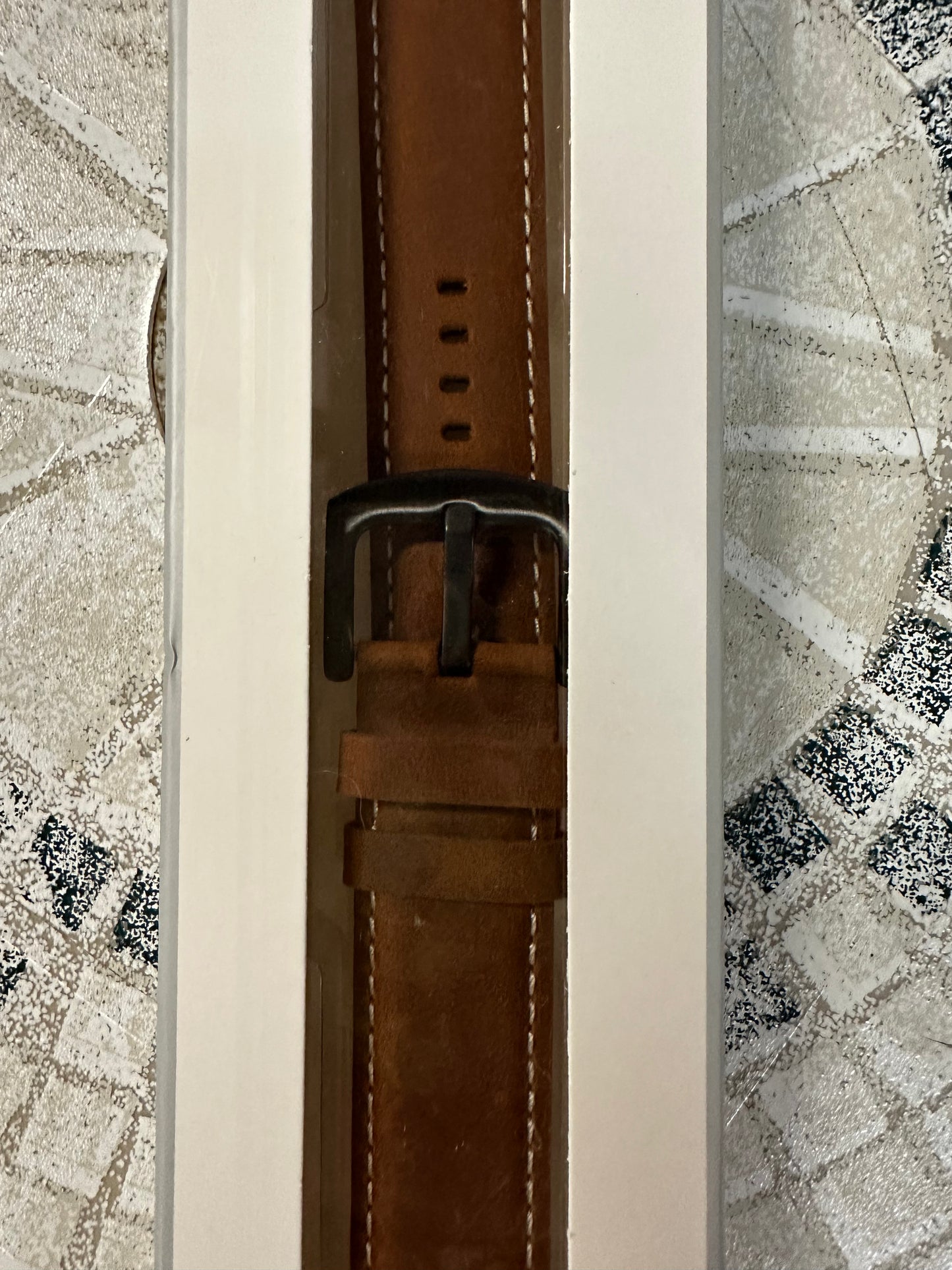 Leather Band Compatible with Apple Watch Ultra 2/Ultra Band 42mm 44mm 45mm 49mm for Men, Vintage Watch Strap for iWatch Series 9 8 7 6 5 4 3 2 1 SE, Grain Genuine Replacement (Brown)