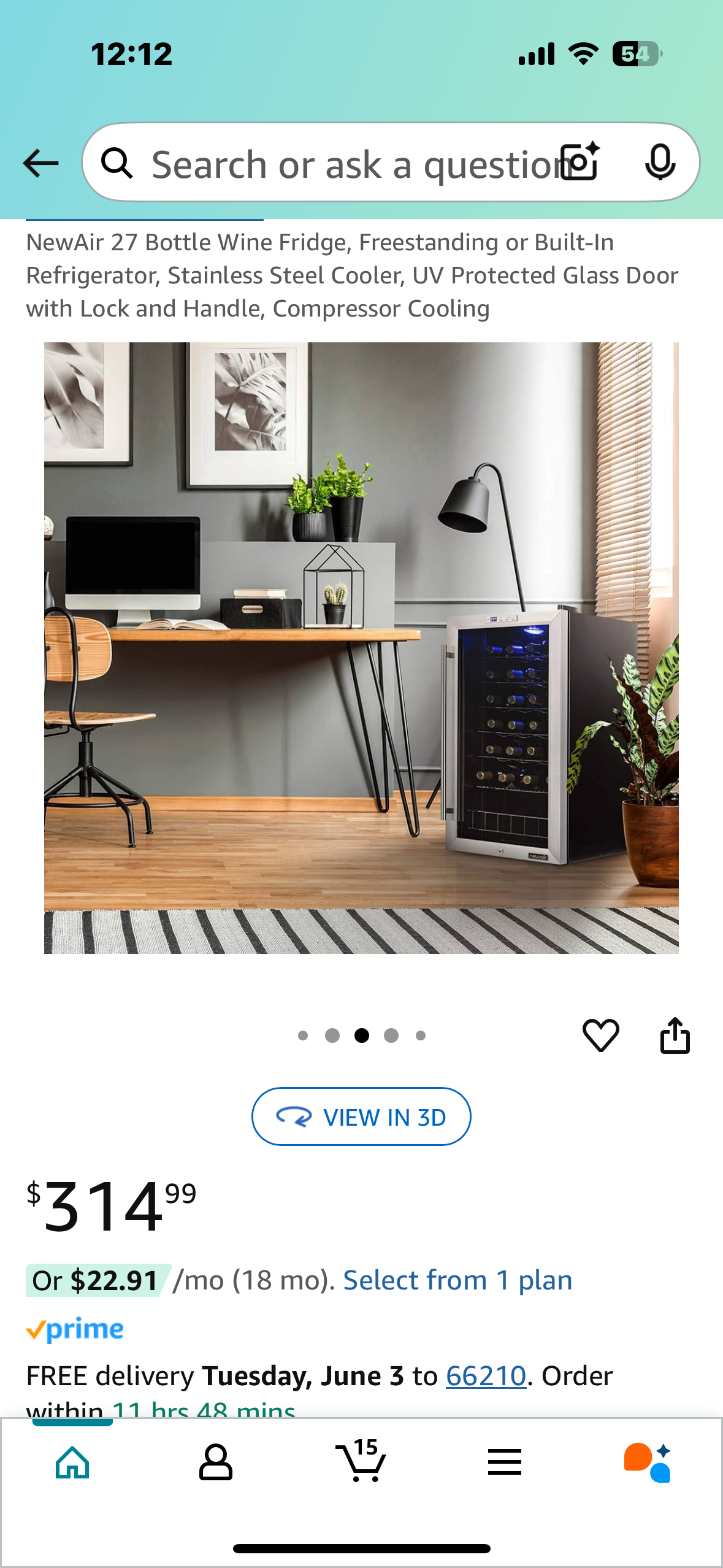 New - NewAir 27 Bottle Wine Fridge with Lock (R524)