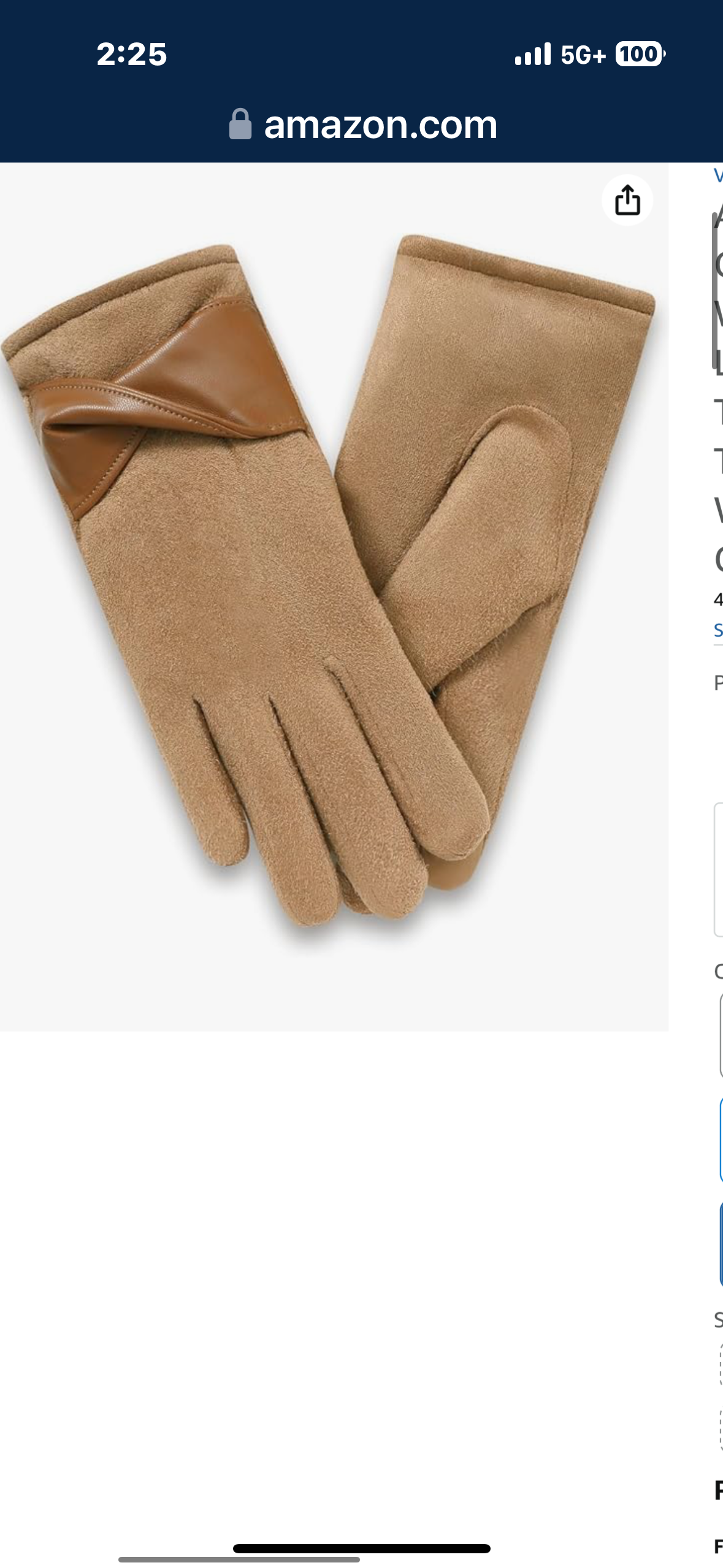 Air Curvey Winter Gloves for Women Fleece Lined Glove Touchscreen Texting Cold Weather Warm Gloves Size Small