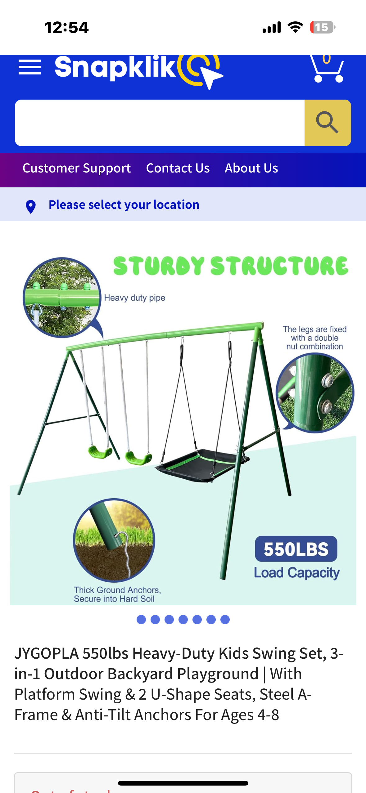 JYGOPLA 550lbs Heavy-Duty Kids Swing Set, 3-in-1 Backyard Playground with Platform Swing & 2 U-Shape Seats, Steel A-Frame & Anti-Tilt Anchors for Ages 4-8 (W477)