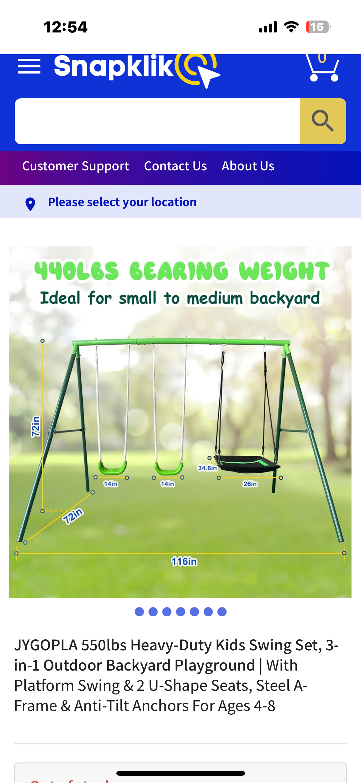JYGOPLA 550lbs Heavy-Duty Kids Swing Set, 3-in-1 Backyard Playground with Platform Swing & 2 U-Shape Seats, Steel A-Frame & Anti-Tilt Anchors for Ages 4-8 (W477)