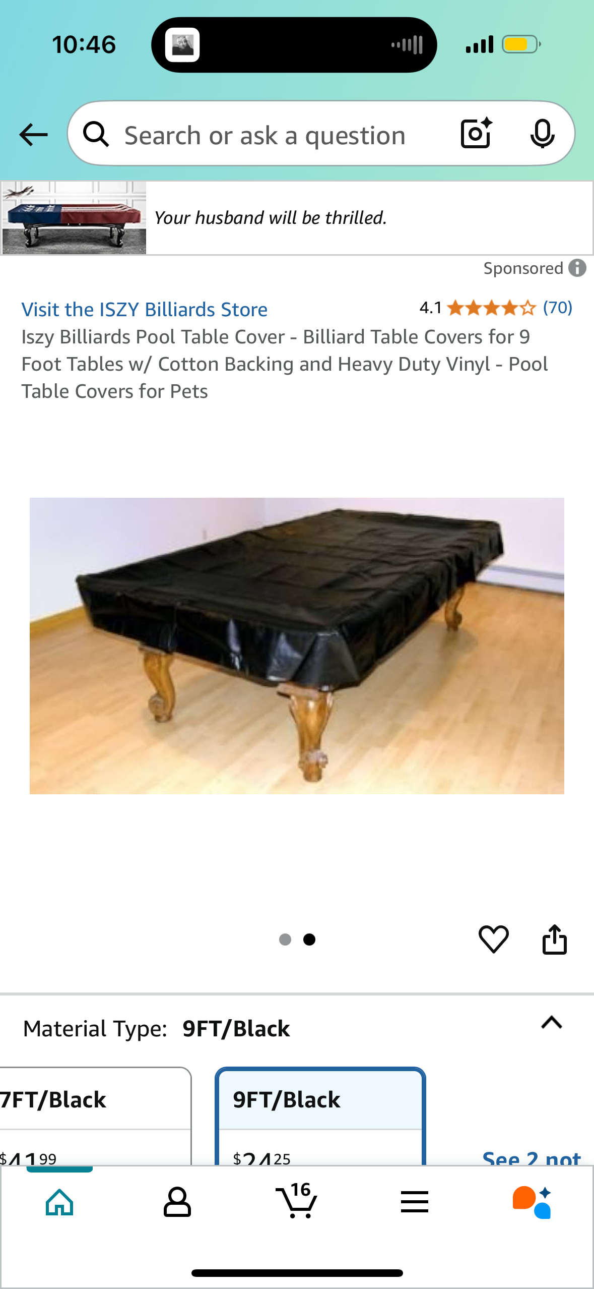 Iszy Billiards Pool Table Cover - Billiard Table Covers for 9 Foot Tables w/ Cotton Backing and Heavy Duty Vinyl - Pool Table Covers for Pets