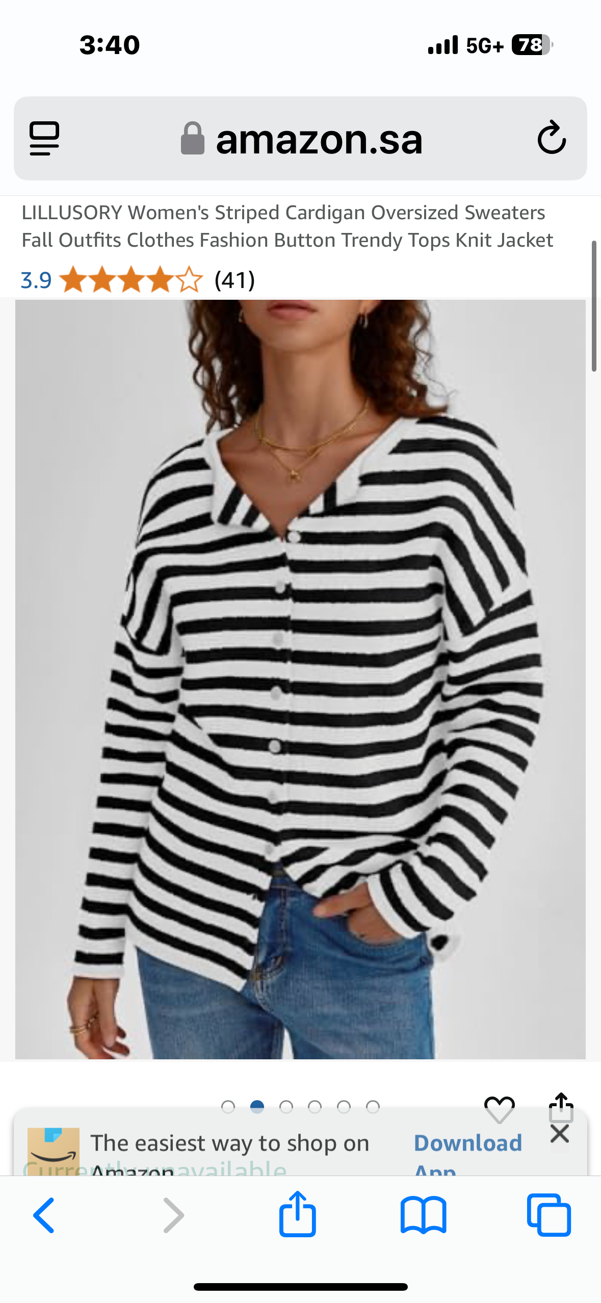 Women's Striped Cardigan Oversized Sweaters Fall Outfits Clothes Fashion Button Trendy Tops Knit Jacket WhiteBlack Medium