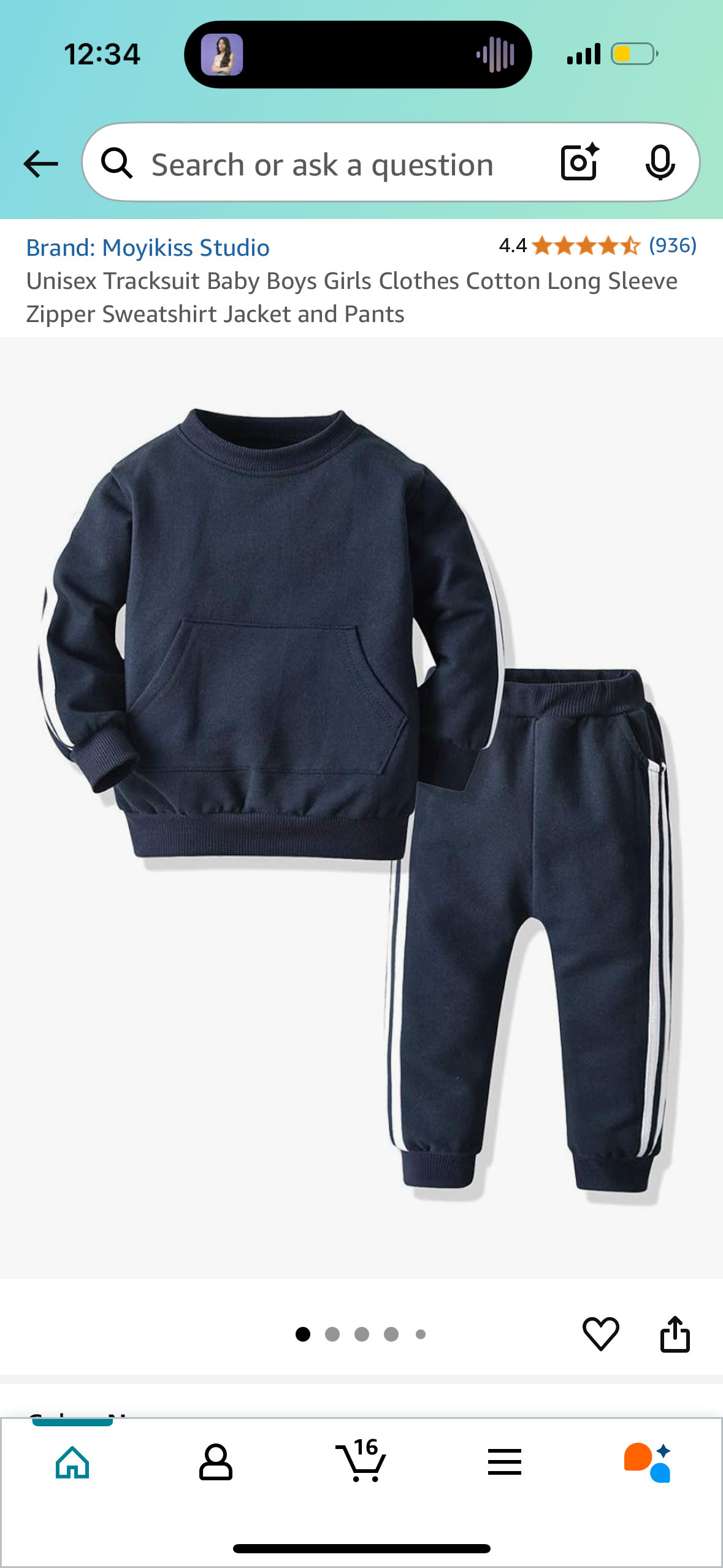 Unisex Tracksuit Baby Boys Girls Clothes Cotton Long Sleeve Zipper Sweatshirt Jacket and Pants (Size 12-18 Months)