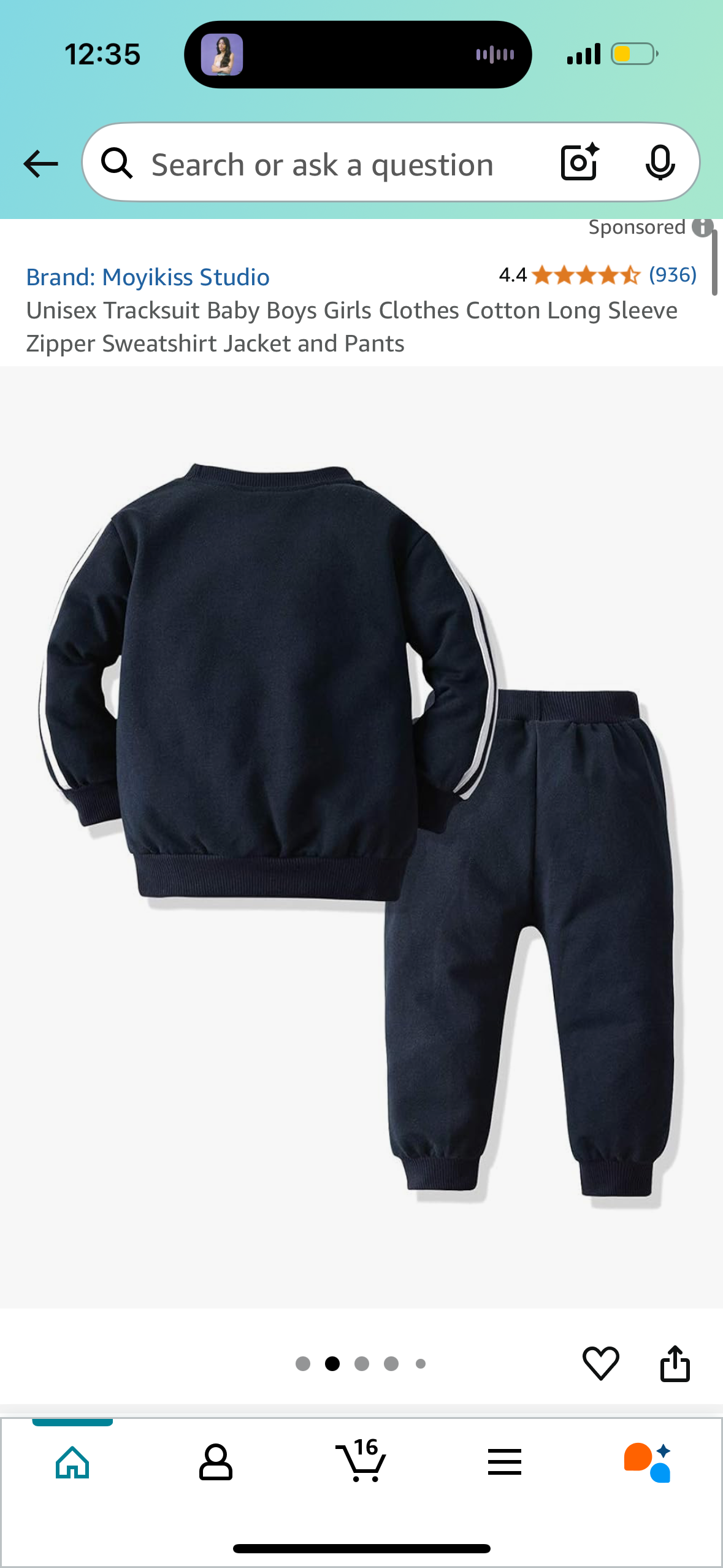 Unisex Tracksuit Baby Boys Girls Clothes Cotton Long Sleeve Zipper Sweatshirt Jacket and Pants (Size 12-18 Months)